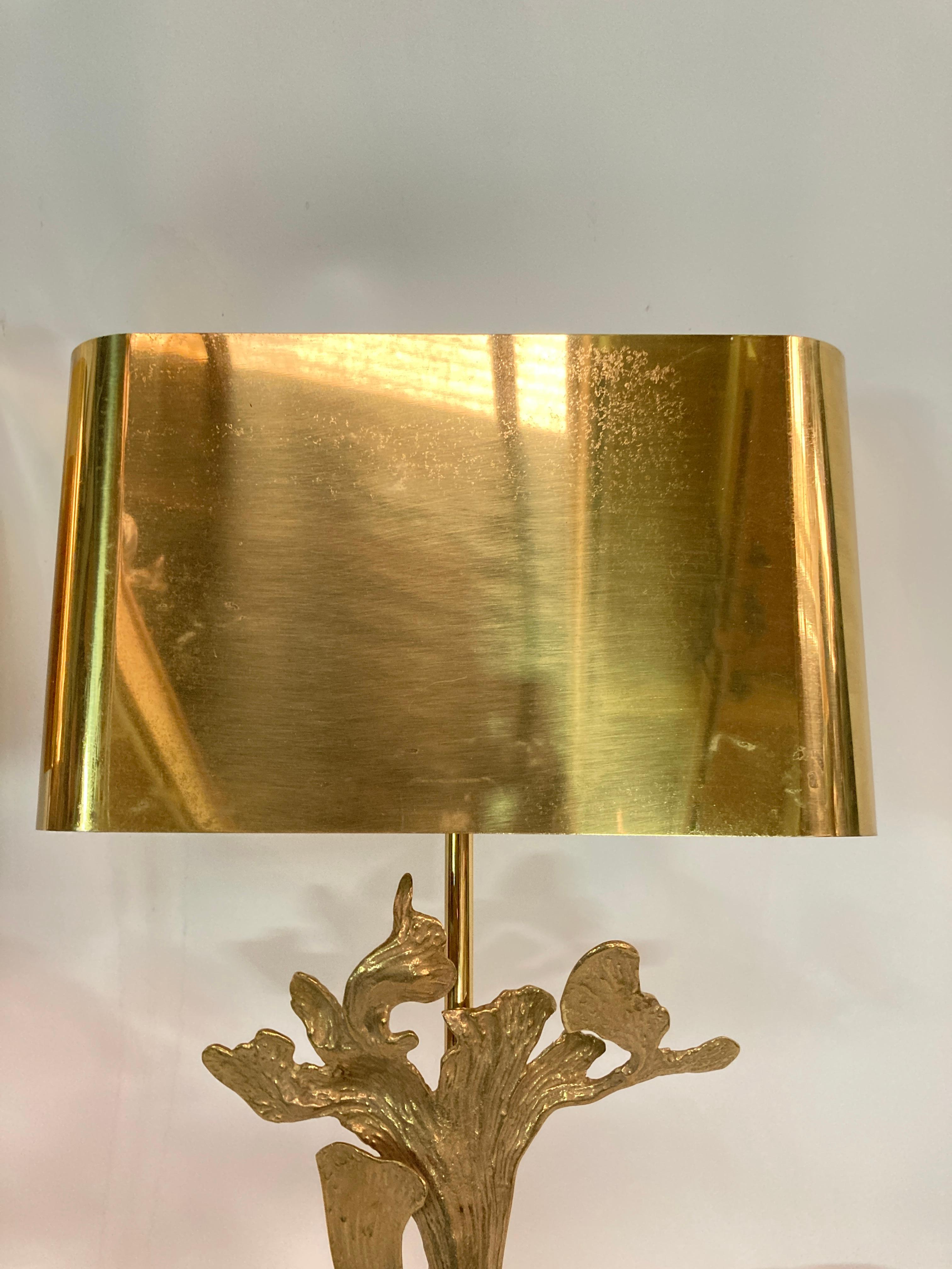 Late 20th Century 1970's bronze sconces by Maison Charles For Sale