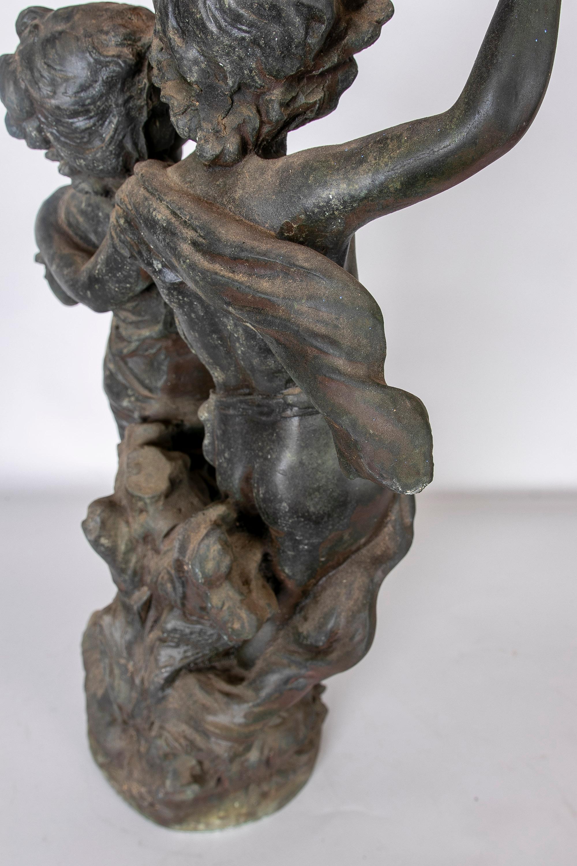 1970s Bronze Sculpture of Dancing Children  For Sale 8