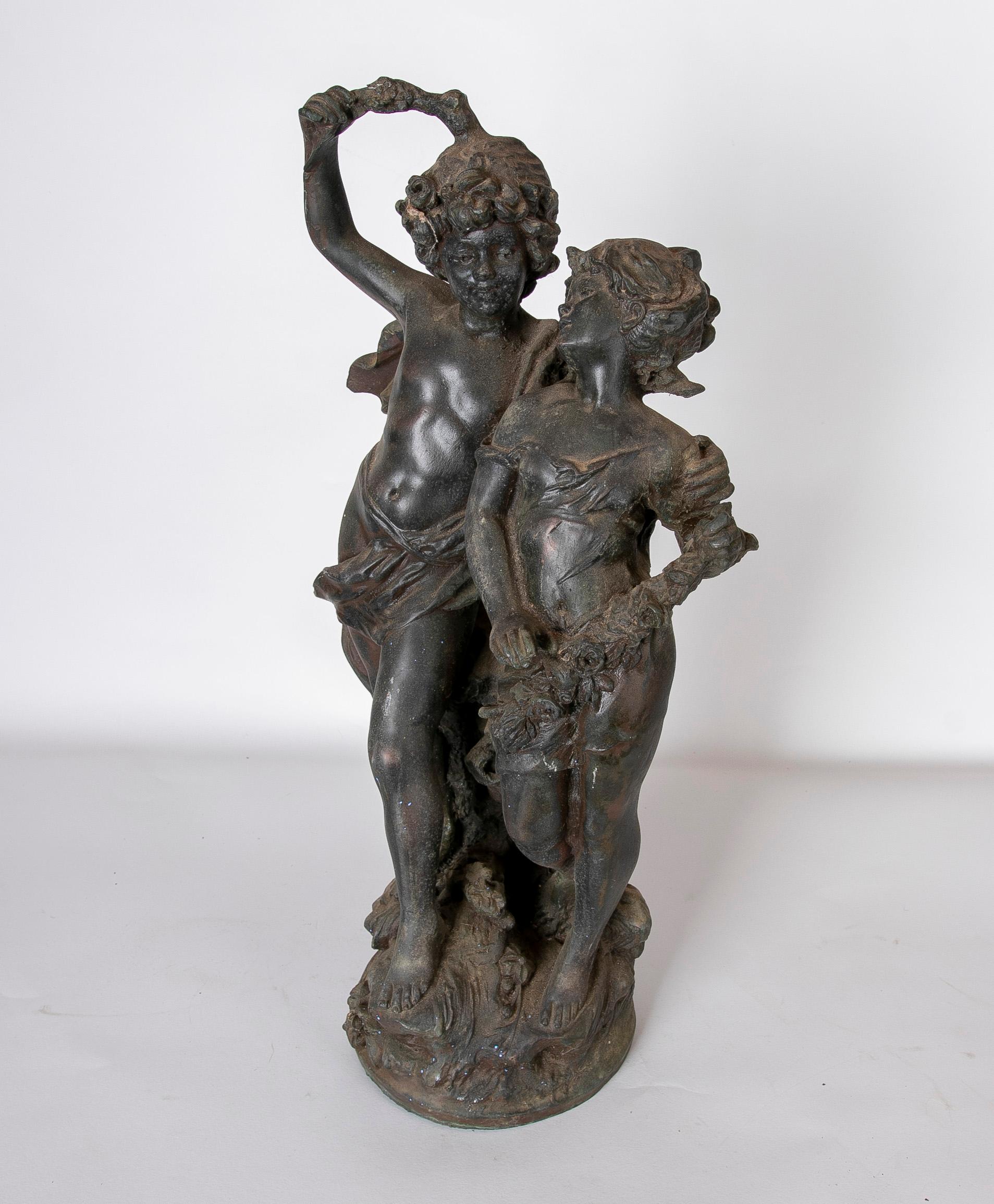 French 1970s Bronze Sculpture of Dancing Children  For Sale