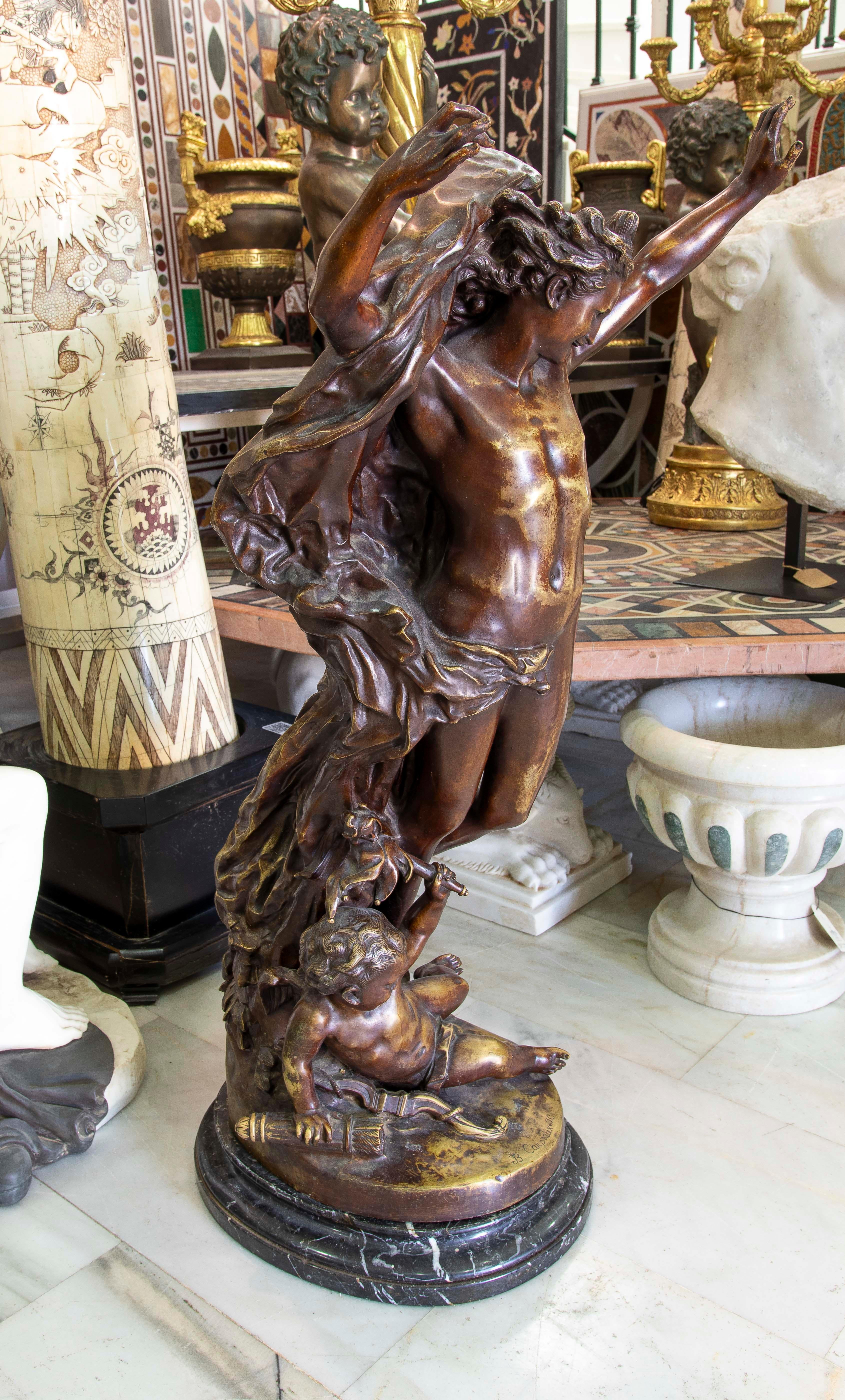 Francese Scultura in bronzo degli anni '70 firmata 