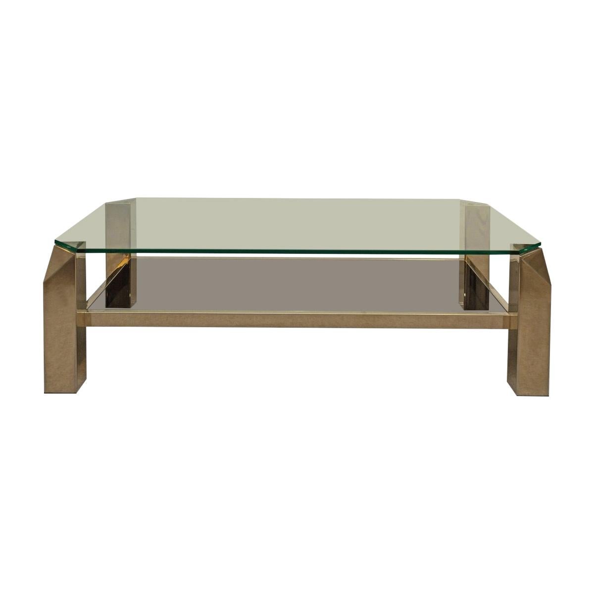 1970s Bronze and Smoked Glass Coffee Table