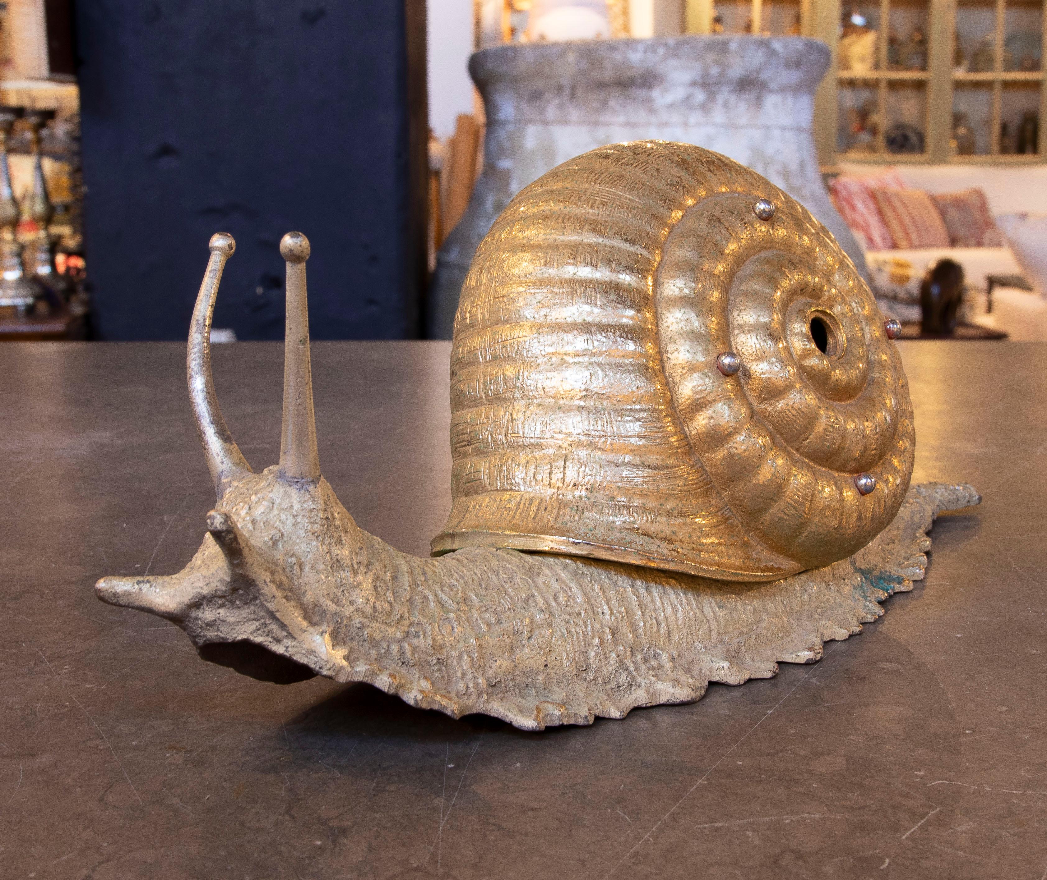 Spanish 1970s Bronze Snail Table Sculpture