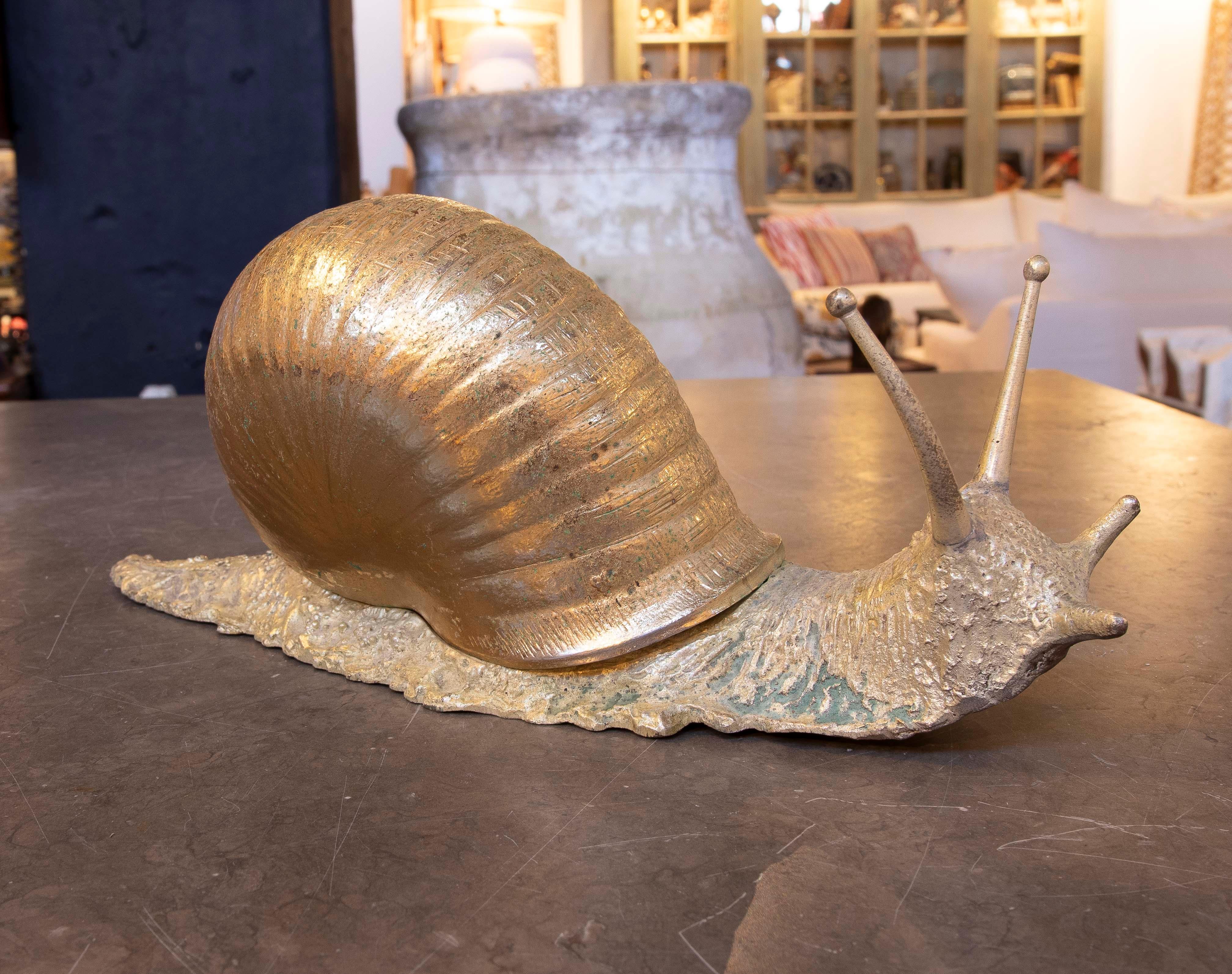 1970s Bronze Snail Table Sculpture In Good Condition In Marbella, ES