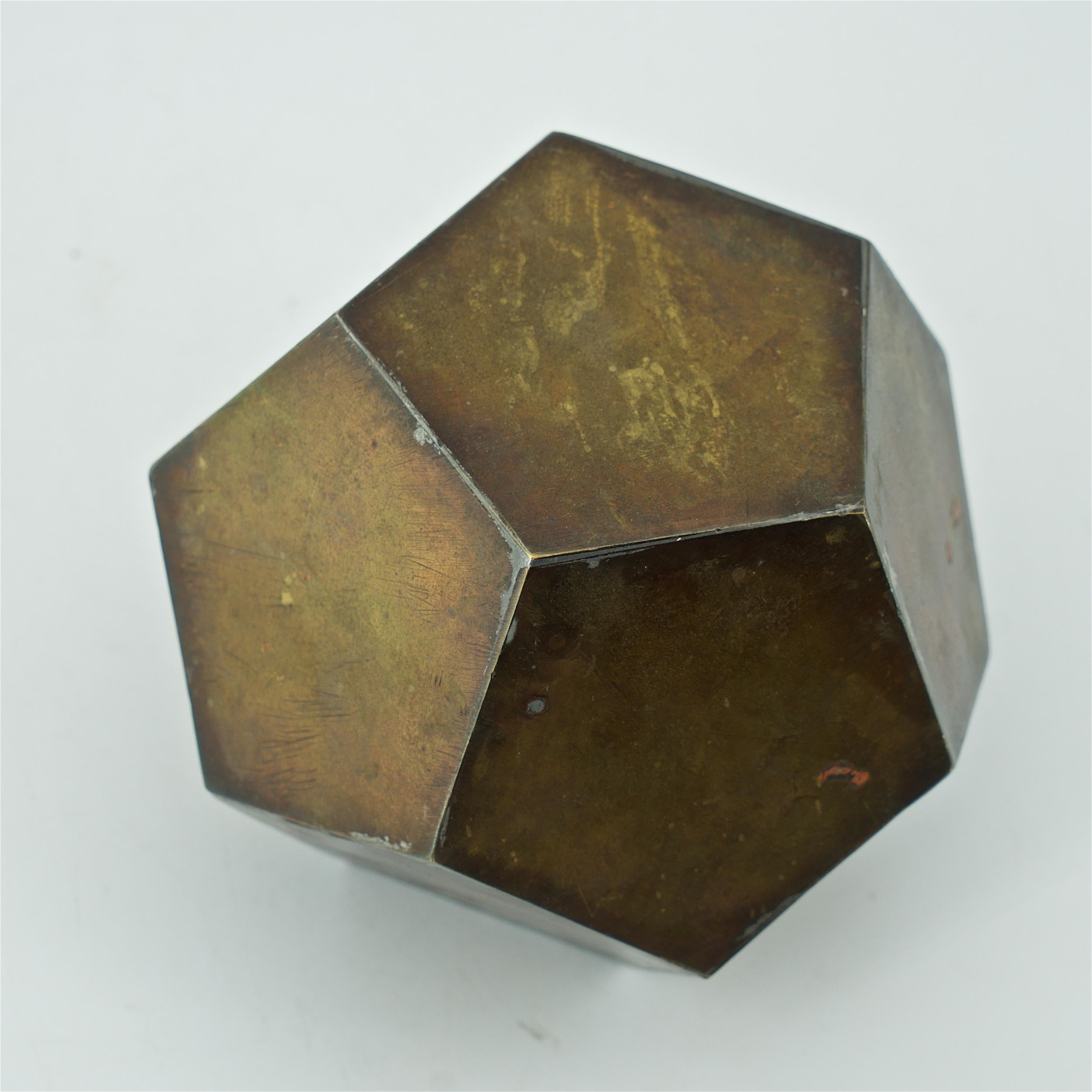 1970s Bronze Steel Geometric Sculpture Desk Object Paperweight like Paul Evans In Good Condition In Hyattsville, MD