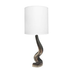 1970s Bronze Swirl Table Lamp