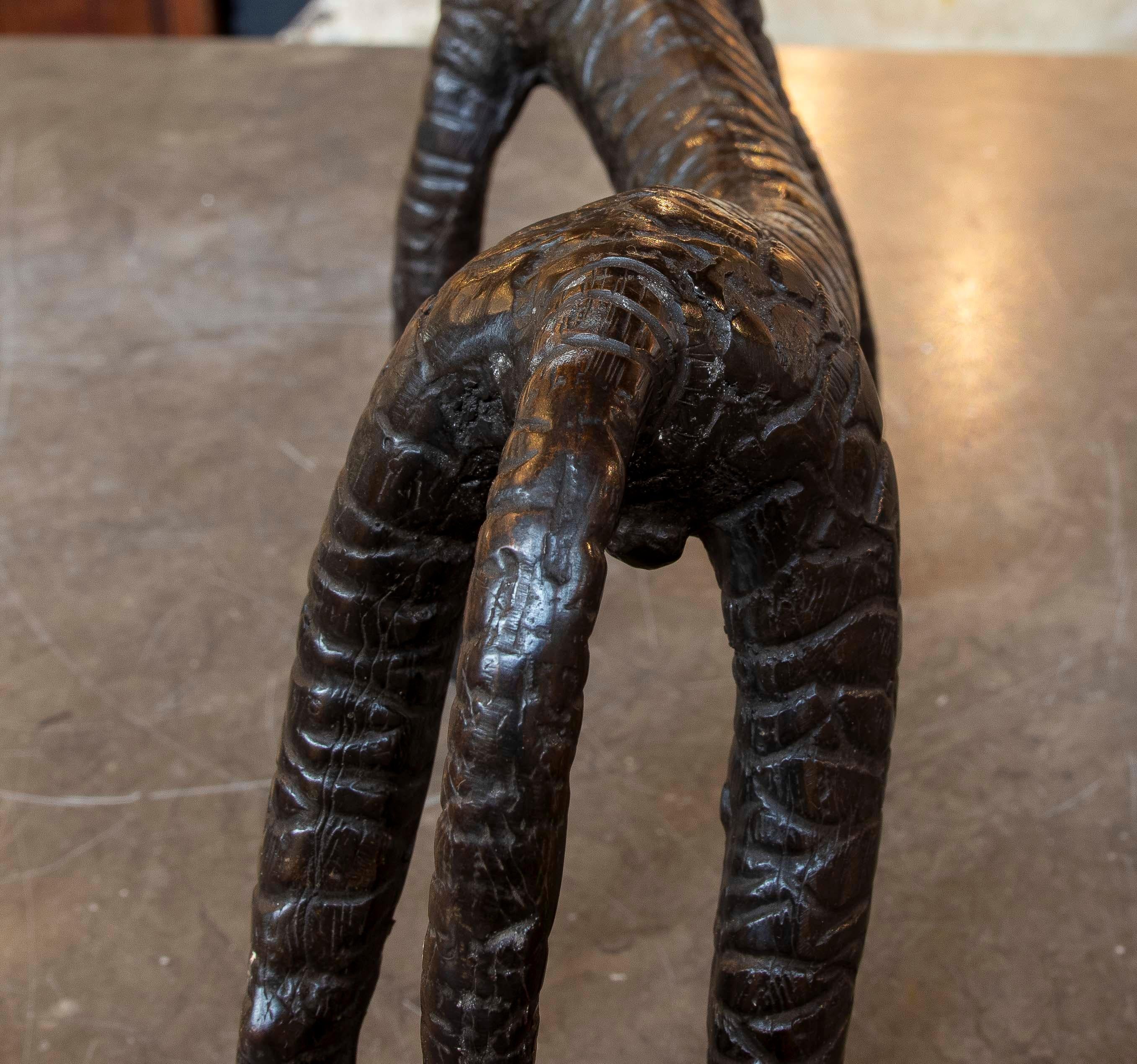 1970s Bronze Tiger Sculpture with Brown Finish For Sale 6