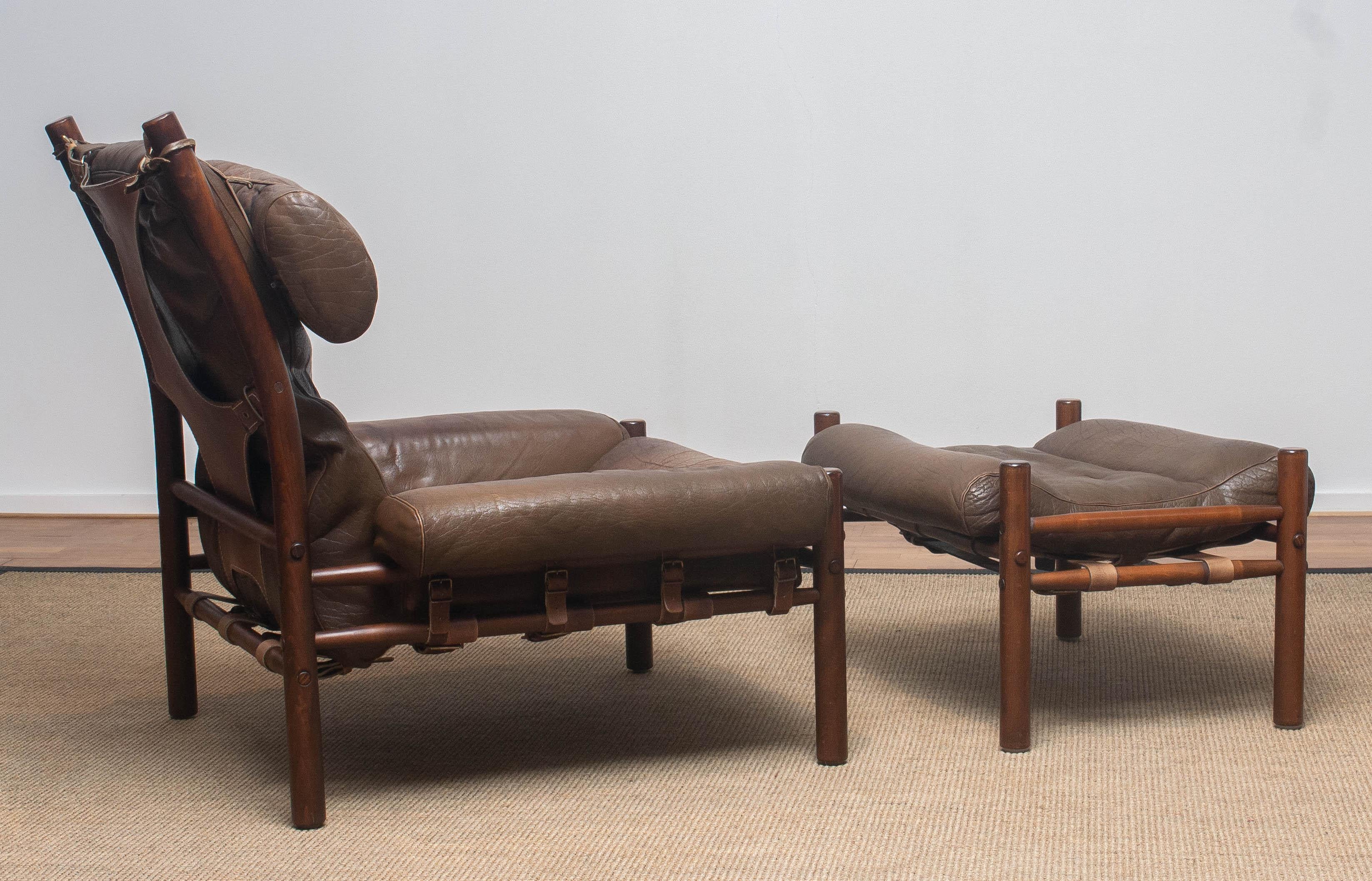 1970s Brown Buffalo Leather Chair 