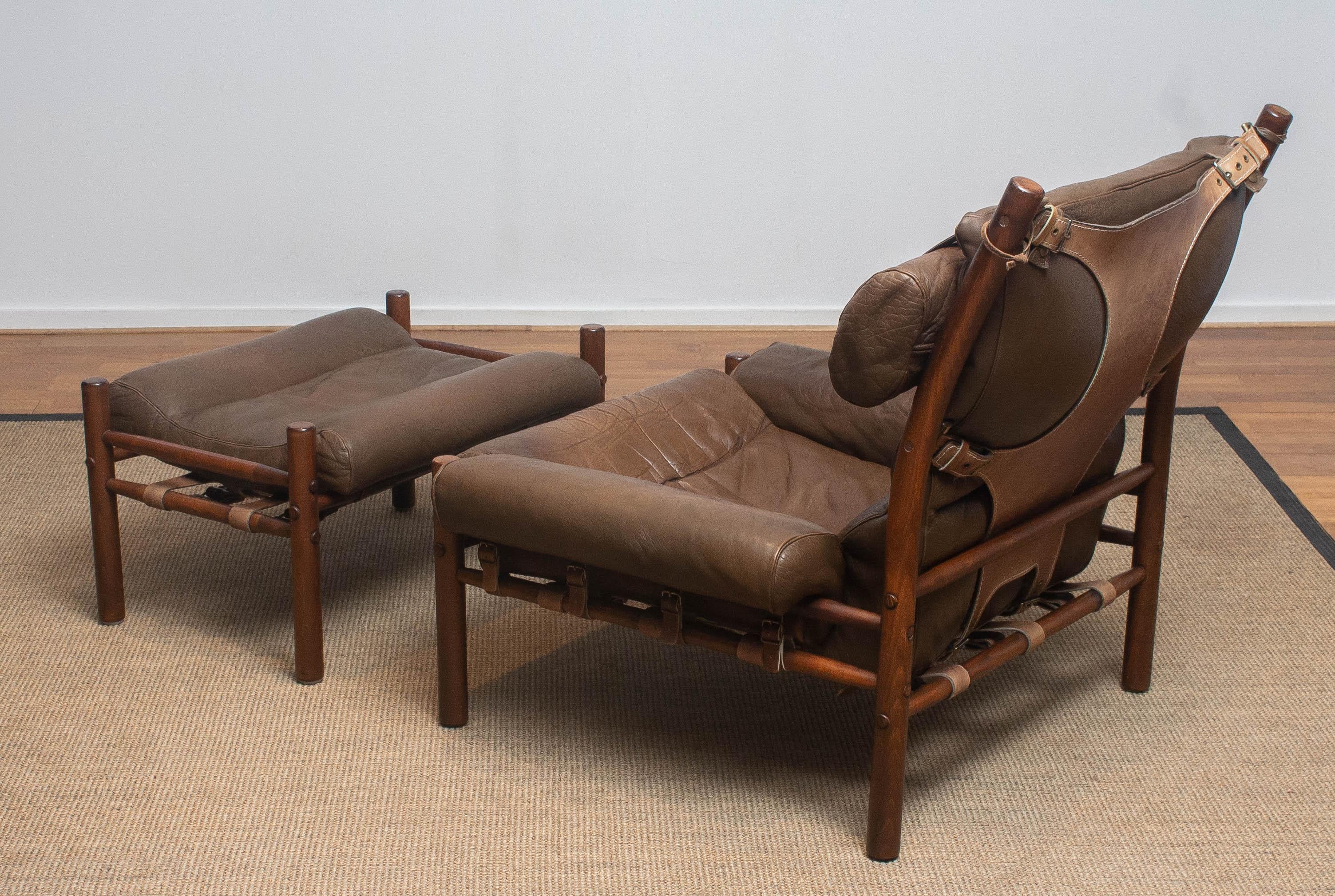 1970s Brown Buffalo Leather Chair 