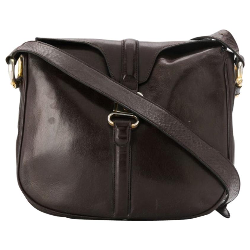 1970s Brown Celine Leather Shoulder Bag