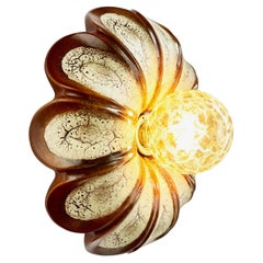 1970er Brown Floral Wandleuchte aus Keramik Fat Lava von PAN Keramik, Deutschland