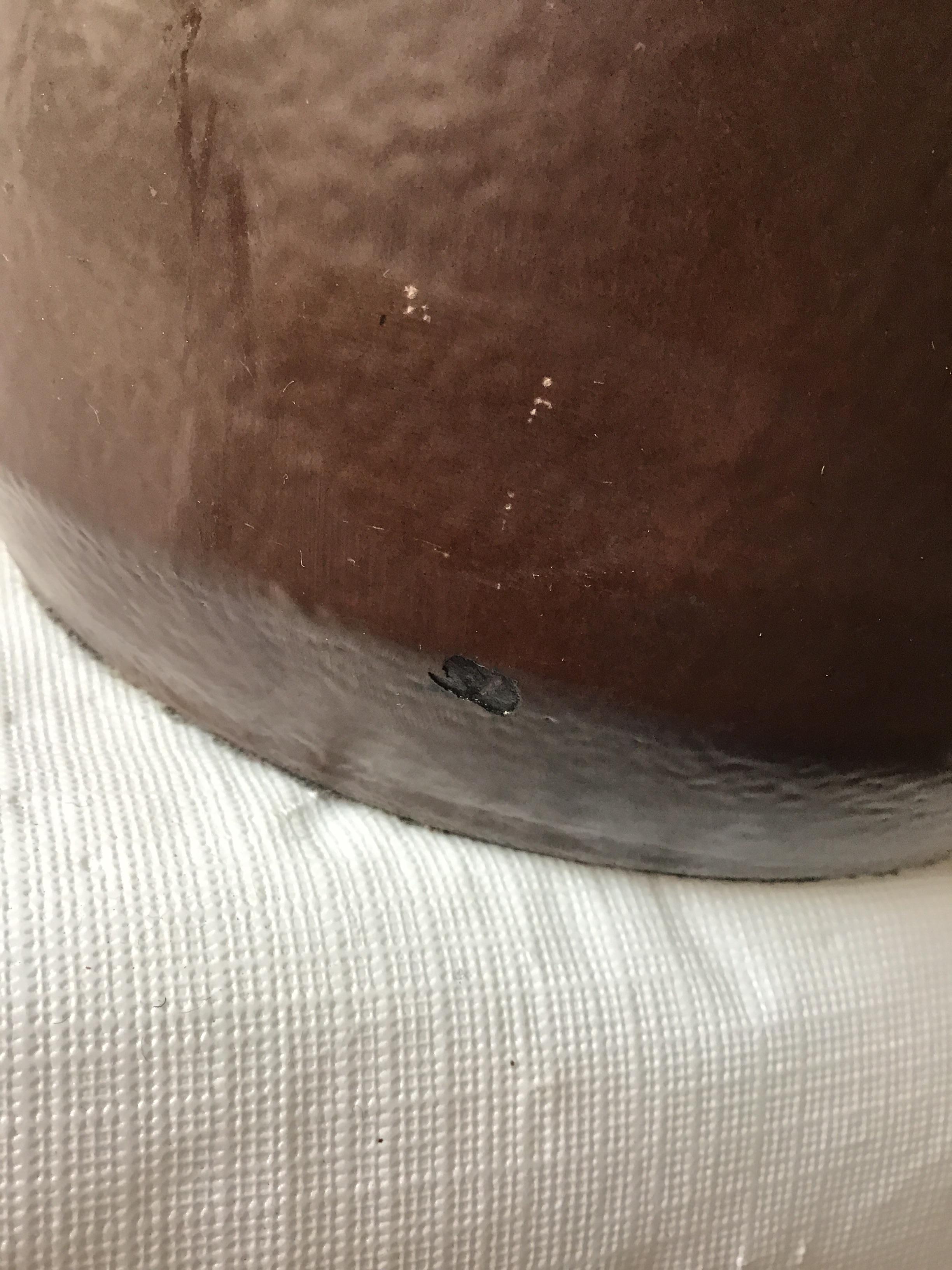 Lámpara de mesa de cerámica italiana marrón de los años 70 en venta 1