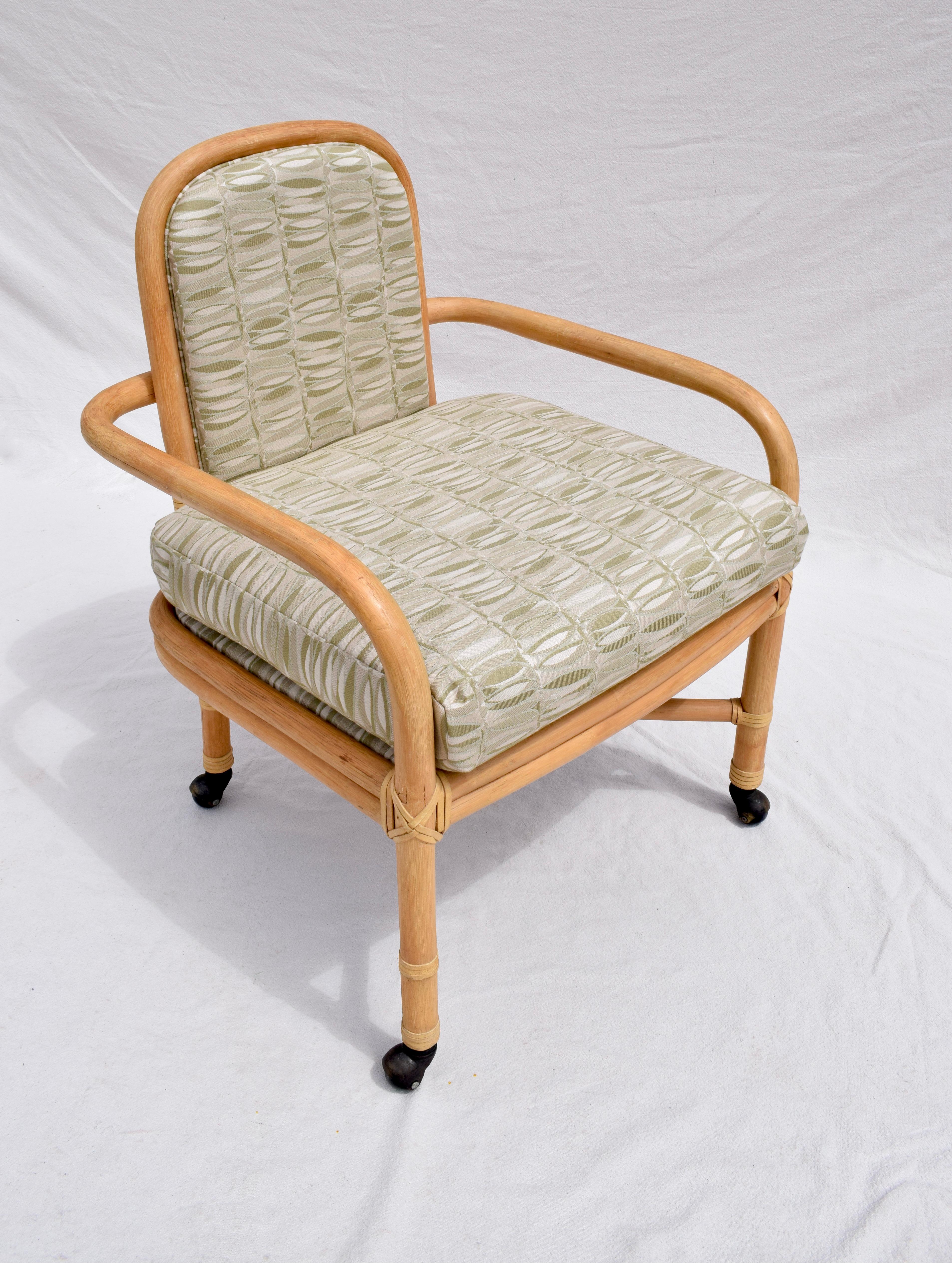 1970's, Brown Jordan Rattan Dining Table & Chair Set 3
