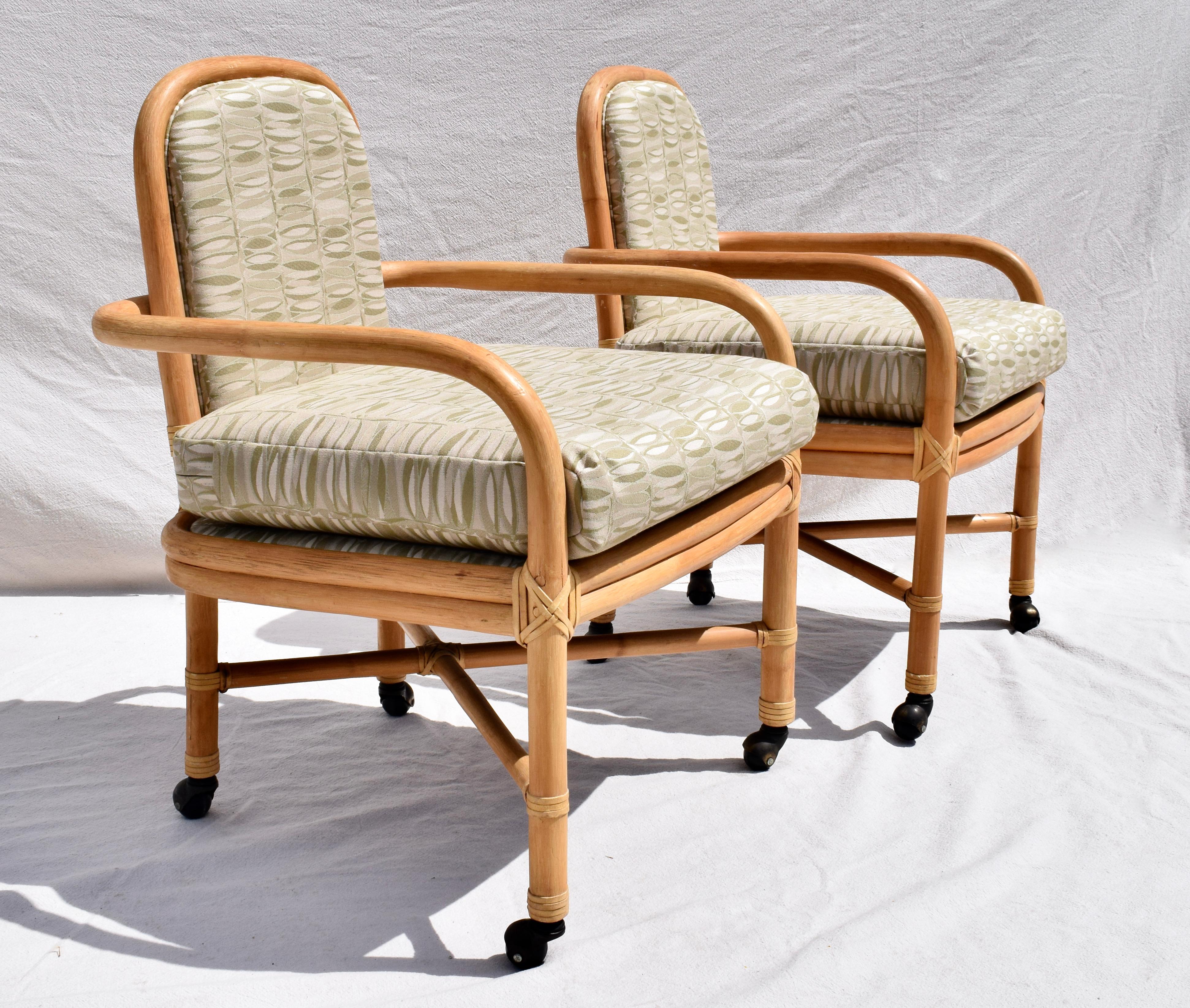 Joinery 1970's, Brown Jordan Rattan Dining Table & Chair Set For Sale