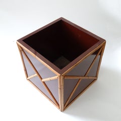 Jardinière en bambou et stratifié Brown des années 1970