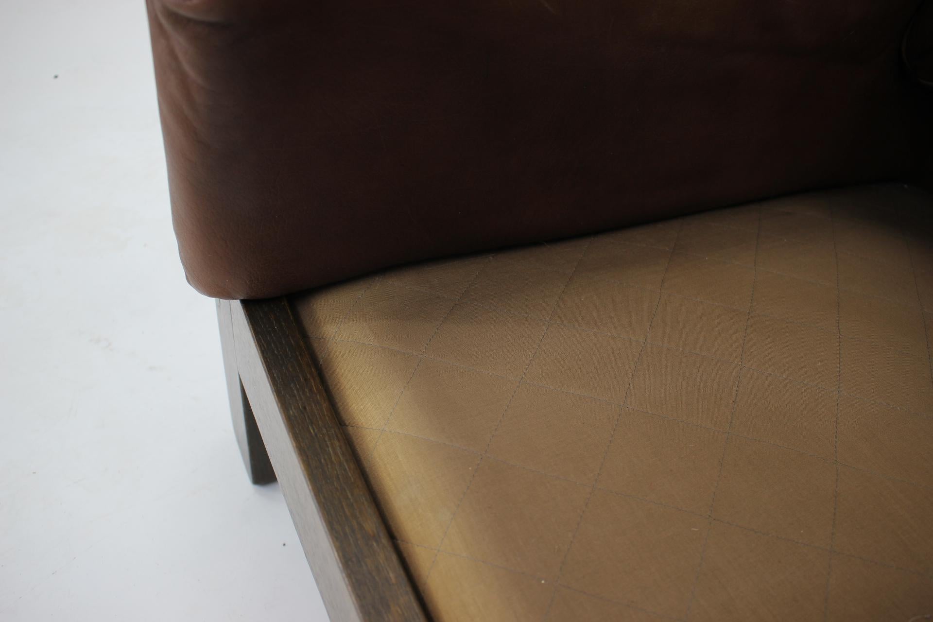 1970s Brown Leather 2-Seater Sofa, Denmark 10