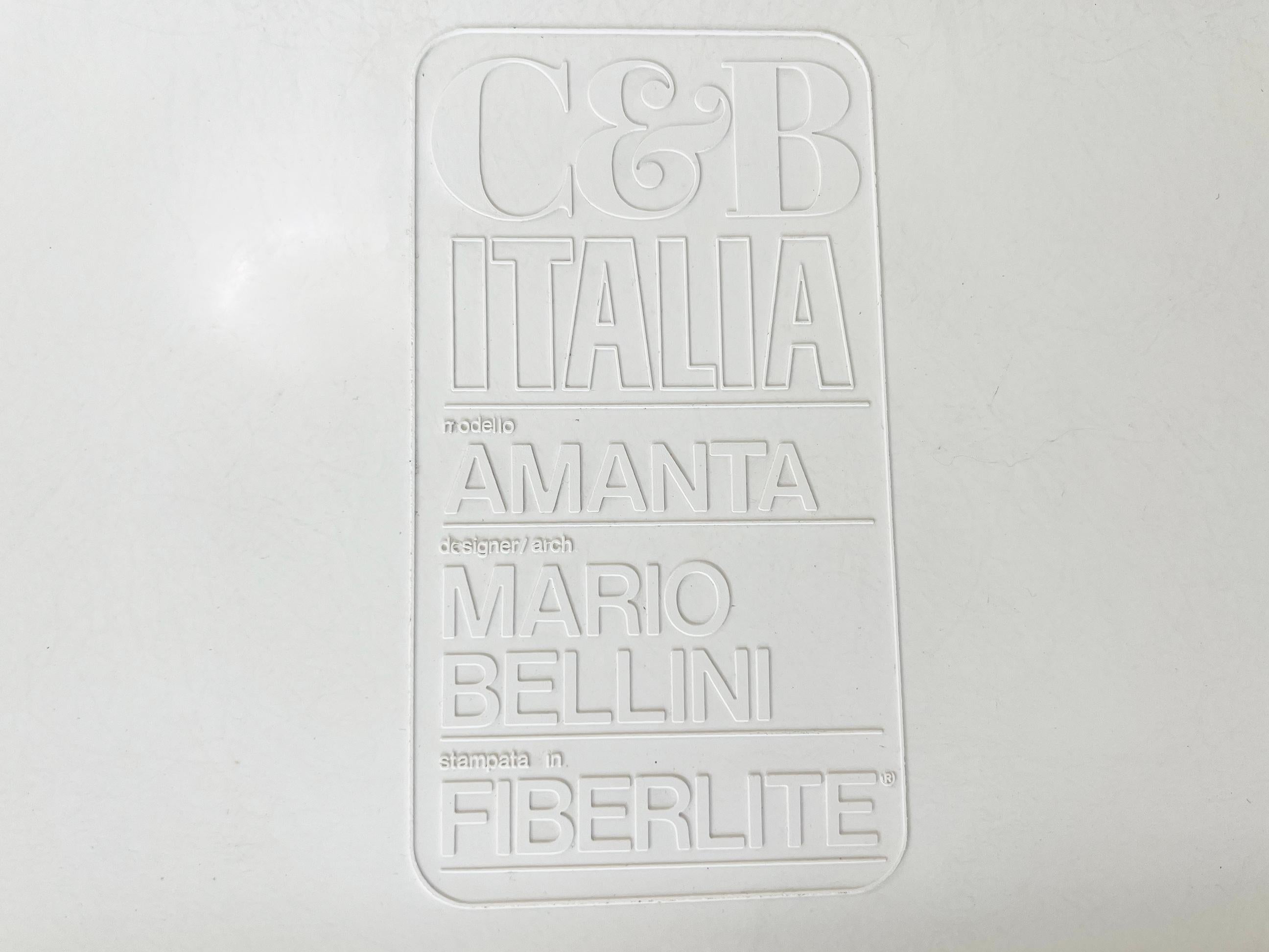 Fauteuil Amanta en cuir marron des années 1970 de Mario Bellini pour C&b Italia, blanc  en vente 6