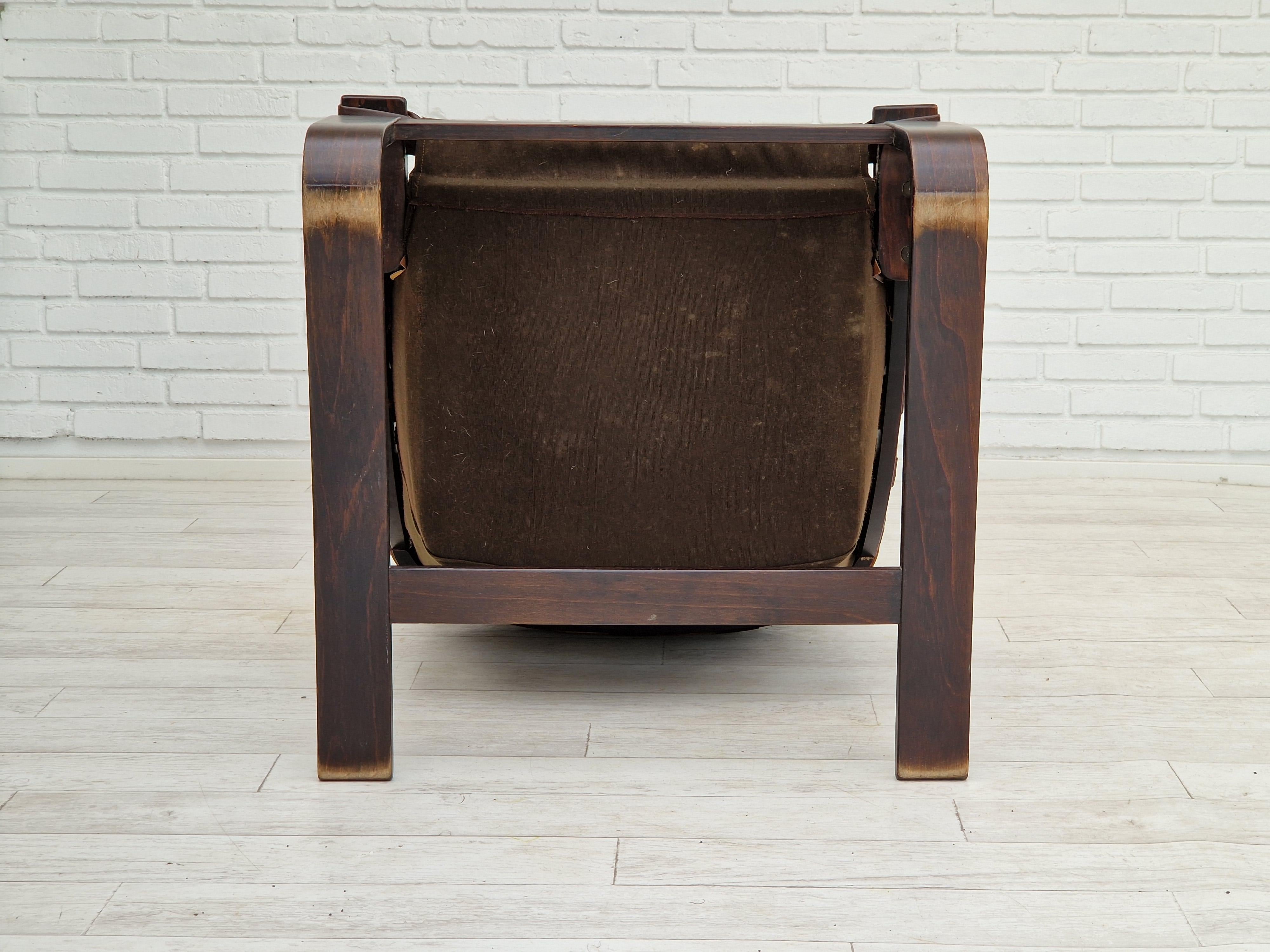 1970s, Brown Leather Lounge Chair by Ake Fribytter for Nelo Sweden For Sale 3