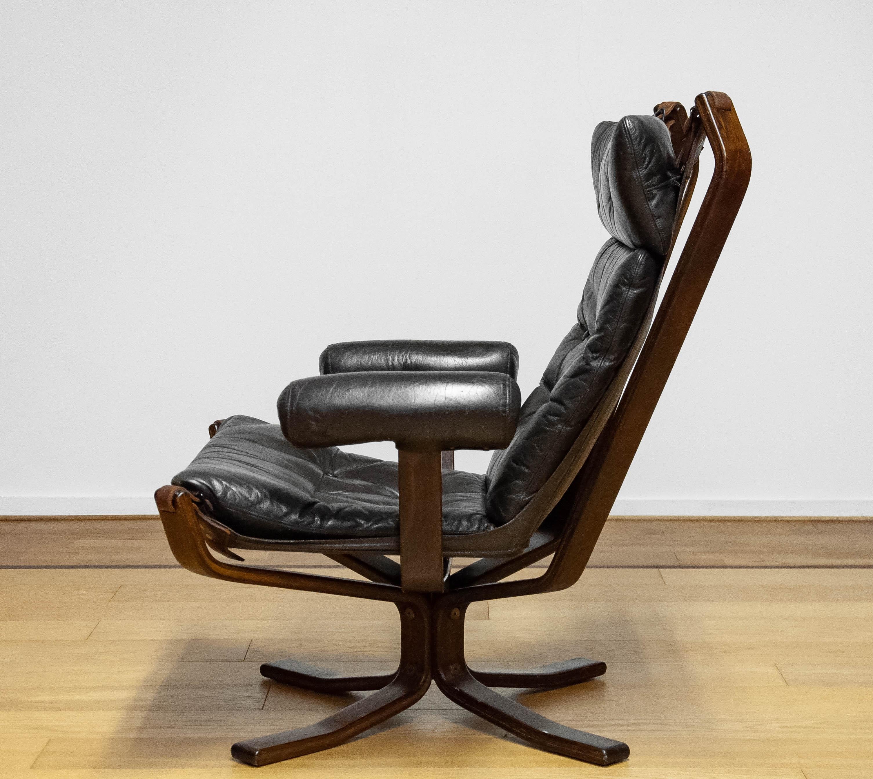 Danish 1970s Brown Leather Lounge Chair 'Superstar