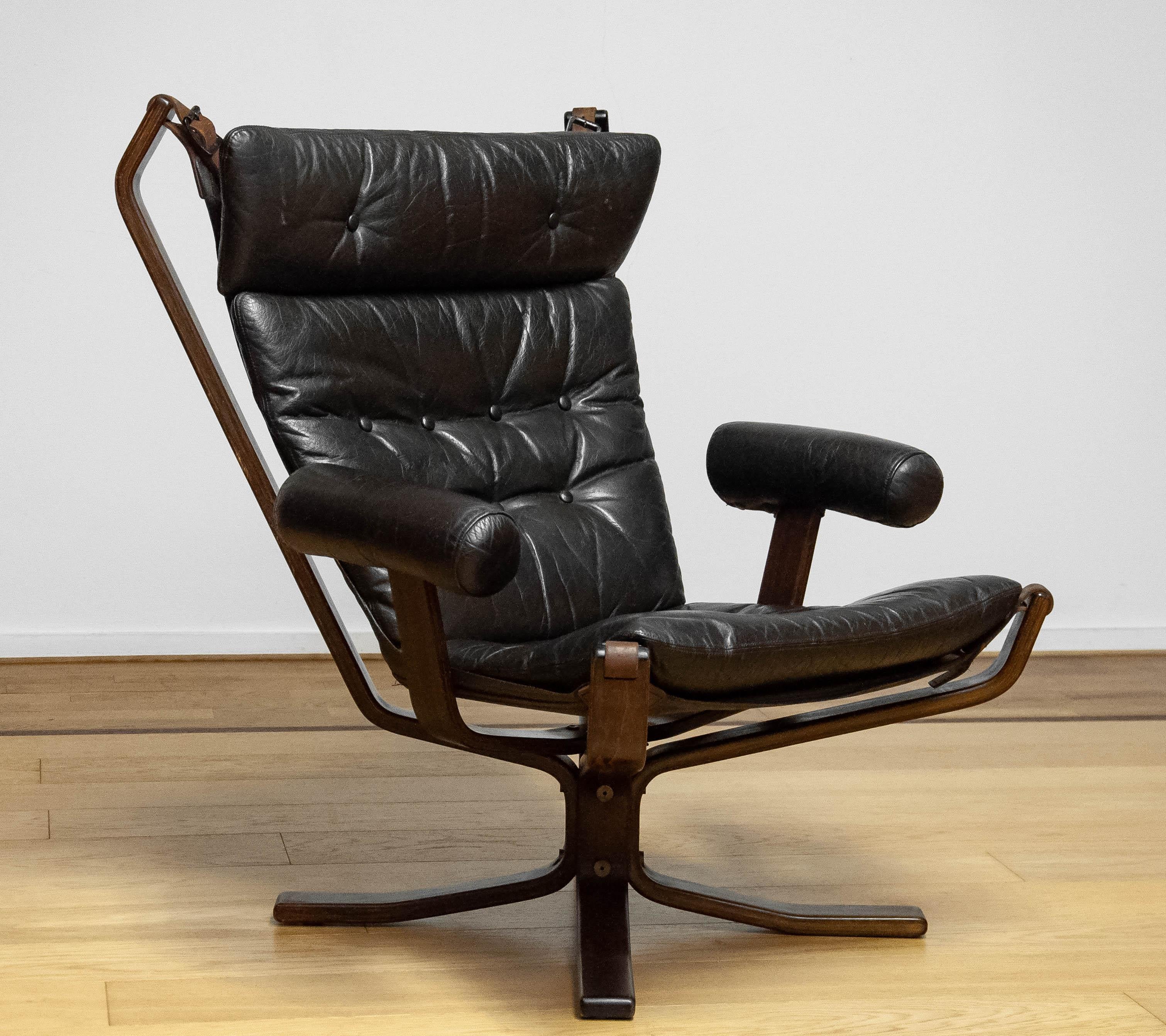 1970s Brown Leather Lounge Chair 'Superstar