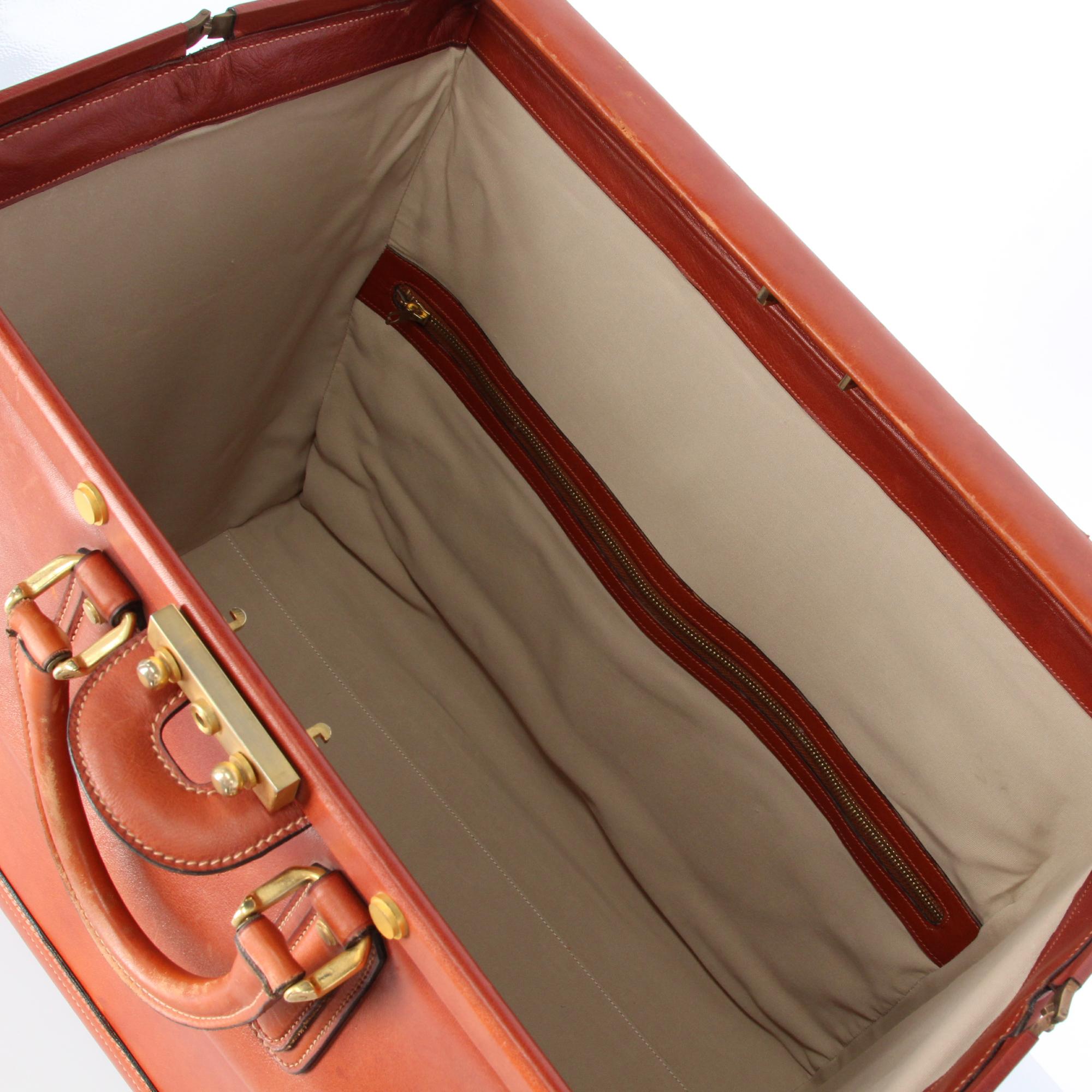 1970s Brown Leather Trunk 8