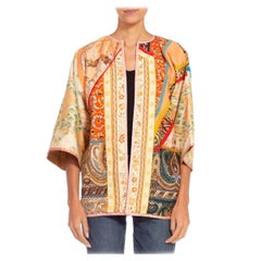 1970S Brown 
Pink Multi Cotton Koos Van Der Akker Style Patchwork Dolman Jacket