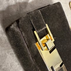 1970s Brown Velvet and Brass Hardware Evening Bag