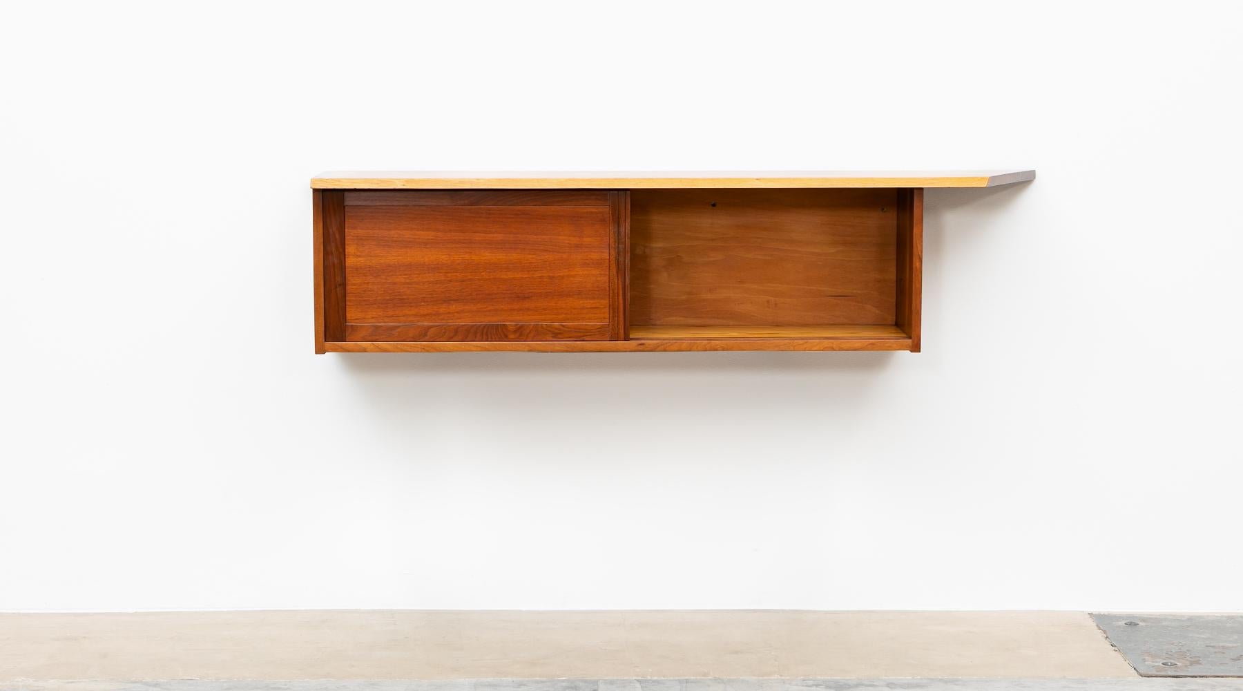 Mid-Century Modern 1970s Brown Walnut Wall-Mounted Sideboard by George Nakashima For Sale