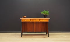 1970s Brown Writing Desk Danish Design Midcentury Original