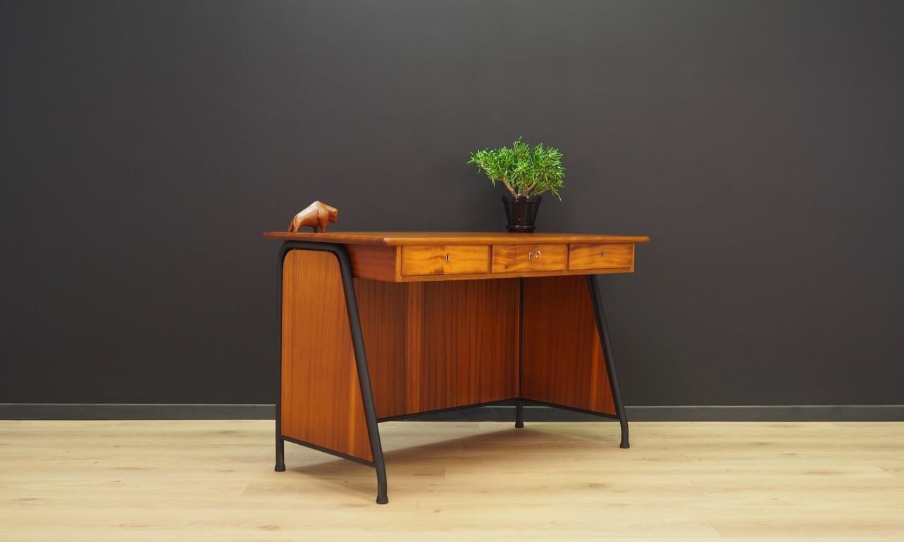 Mid-Century Modern 1970s Brown Writing Desk Danish Design Midcentury Original For Sale