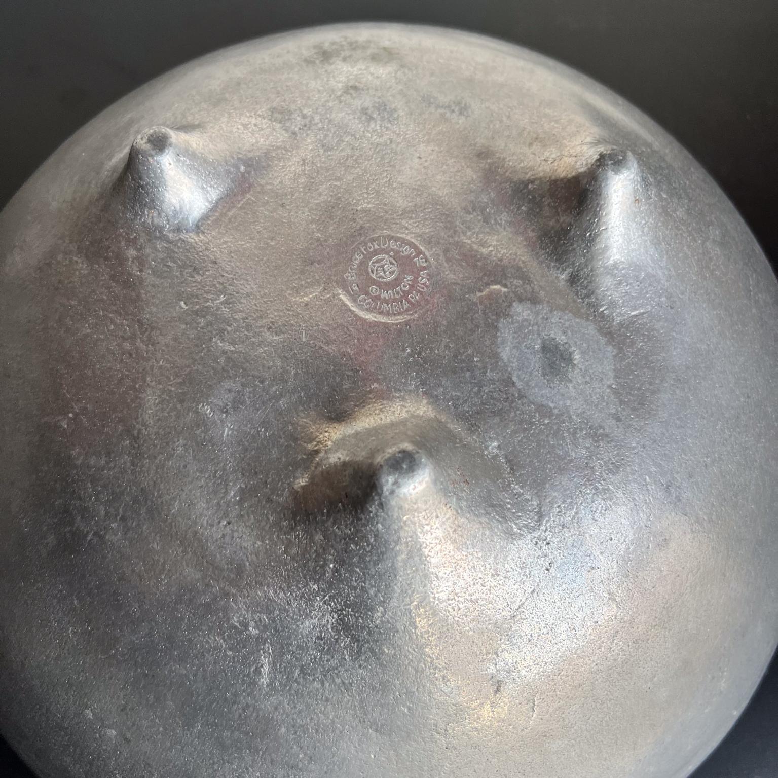 Aluminium 1970 Bruce Fox Design Modernist Silver Metal Footed Bowl (bol à pied en métal argenté) en vente