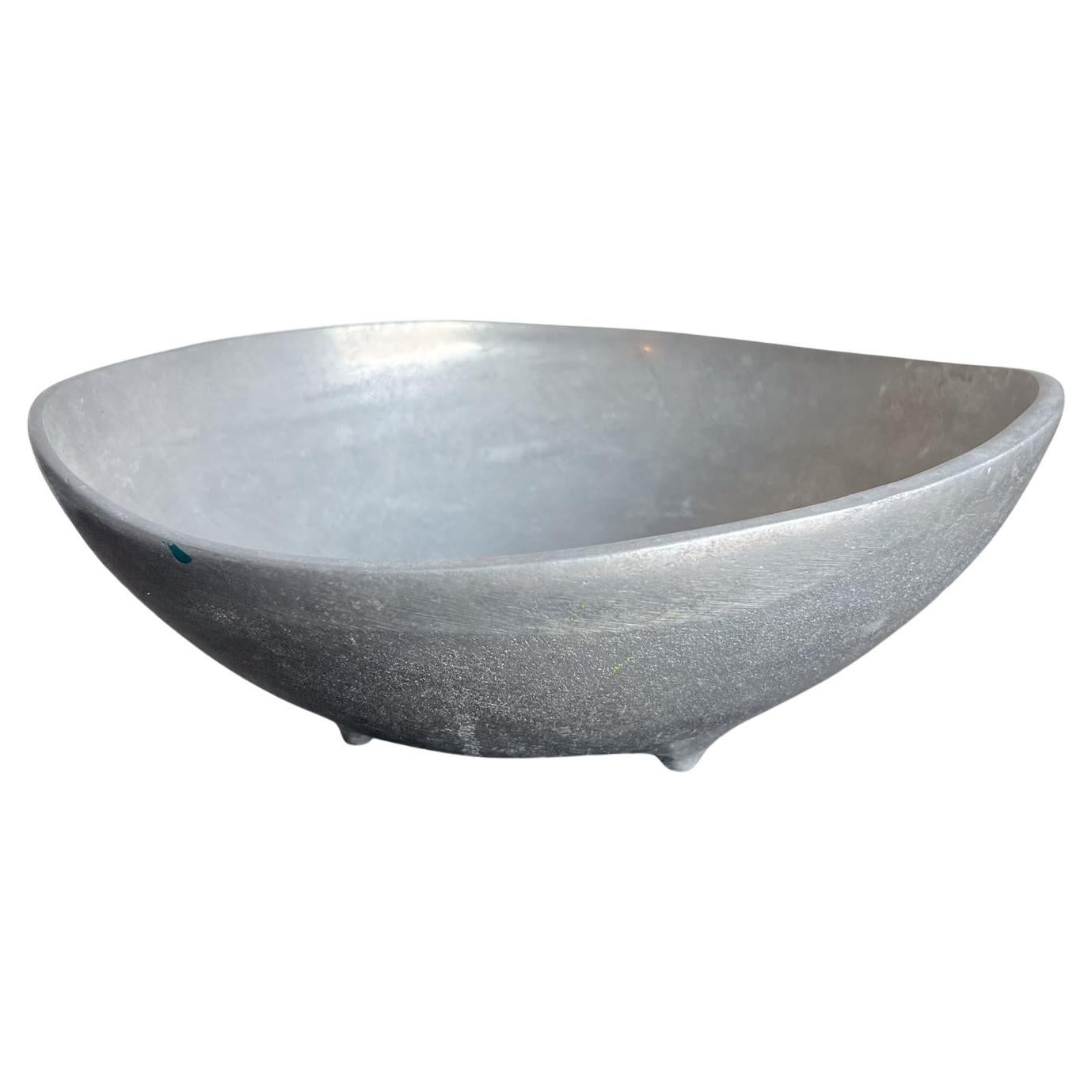 1970 Bruce Fox Design Modernist Silver Metal Footed Bowl (bol à pied en métal argenté) en vente