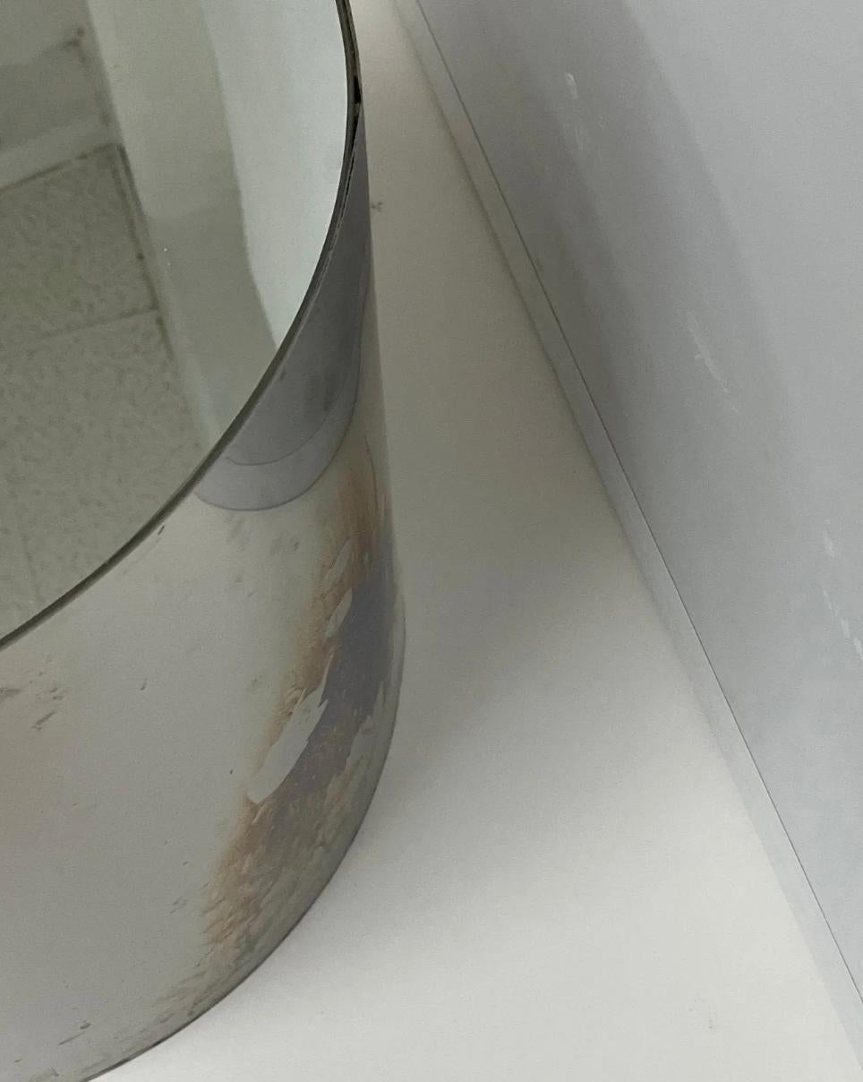 Late 20th Century 1970s Brueton Style Chrome and Mirrored Top Side Table