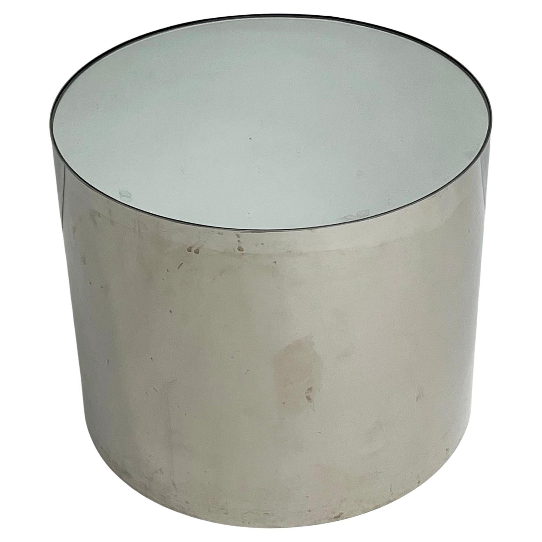 1970s Brueton Style Chrome and Mirrored Top Side Table