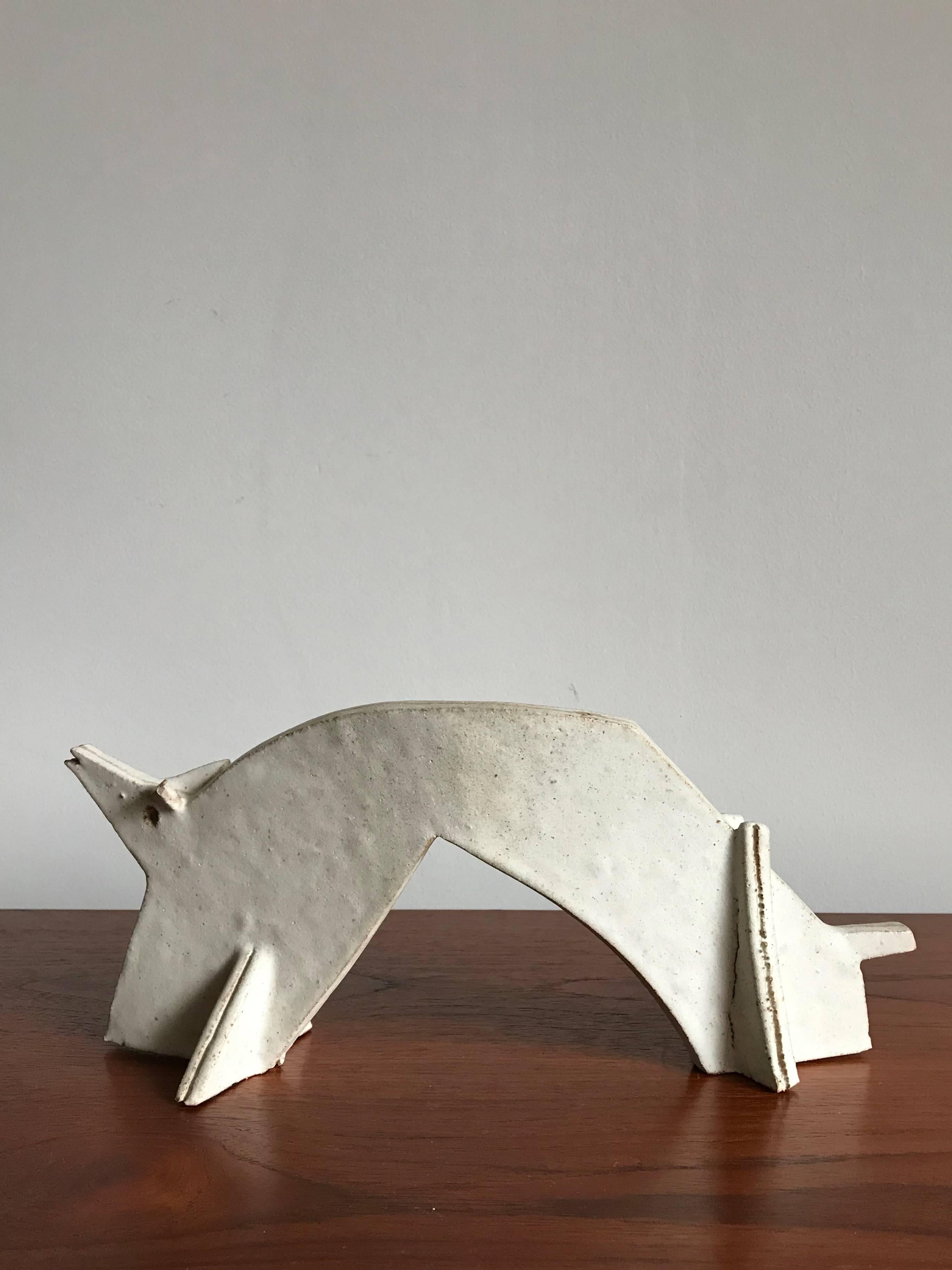 Modern 1970s Bruno Gambone Italian Animal Ceramic Sculpture