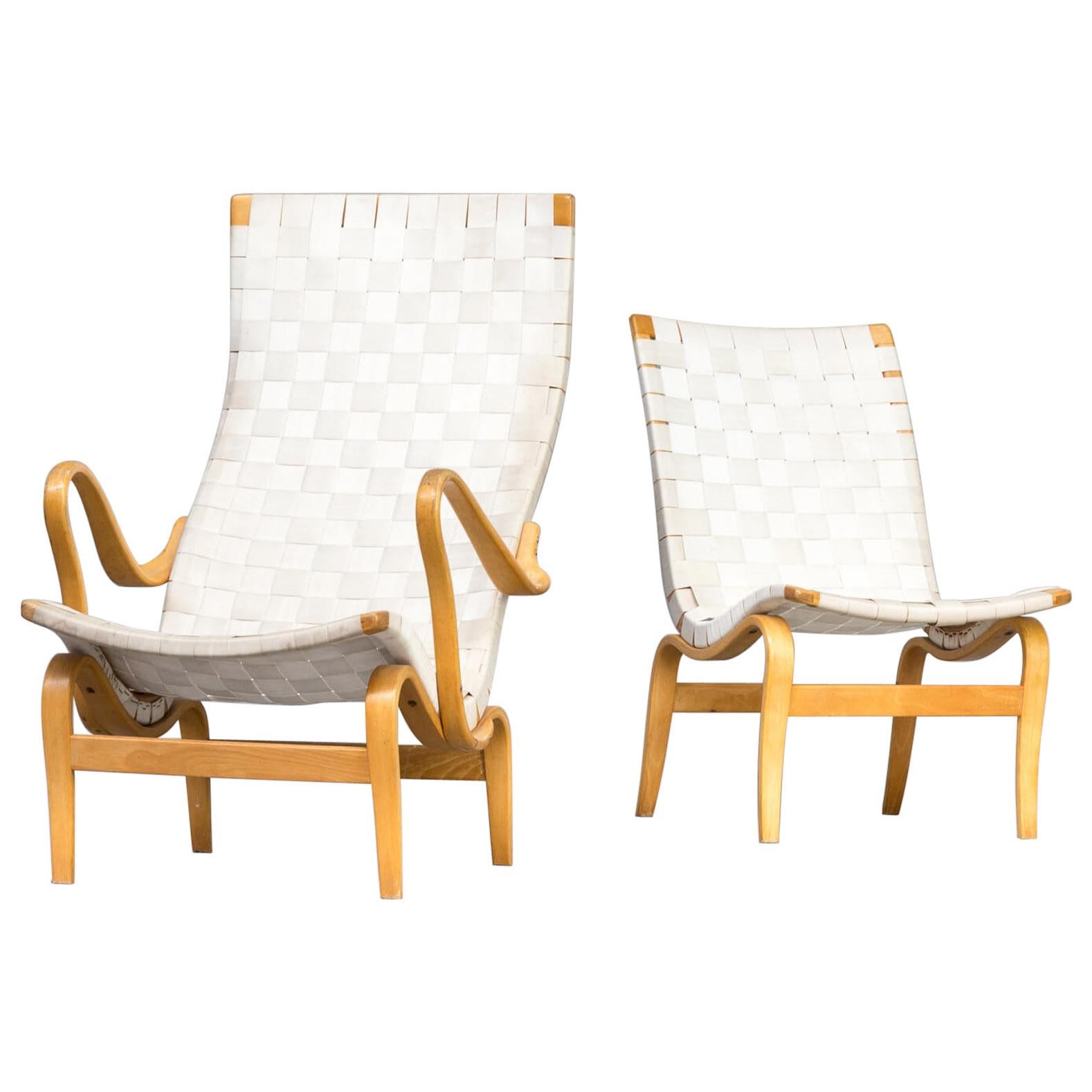 1970s Bruno Mathsson ‘Pernilla’ Chairs for Karl Mathsson Set of 2 For Sale