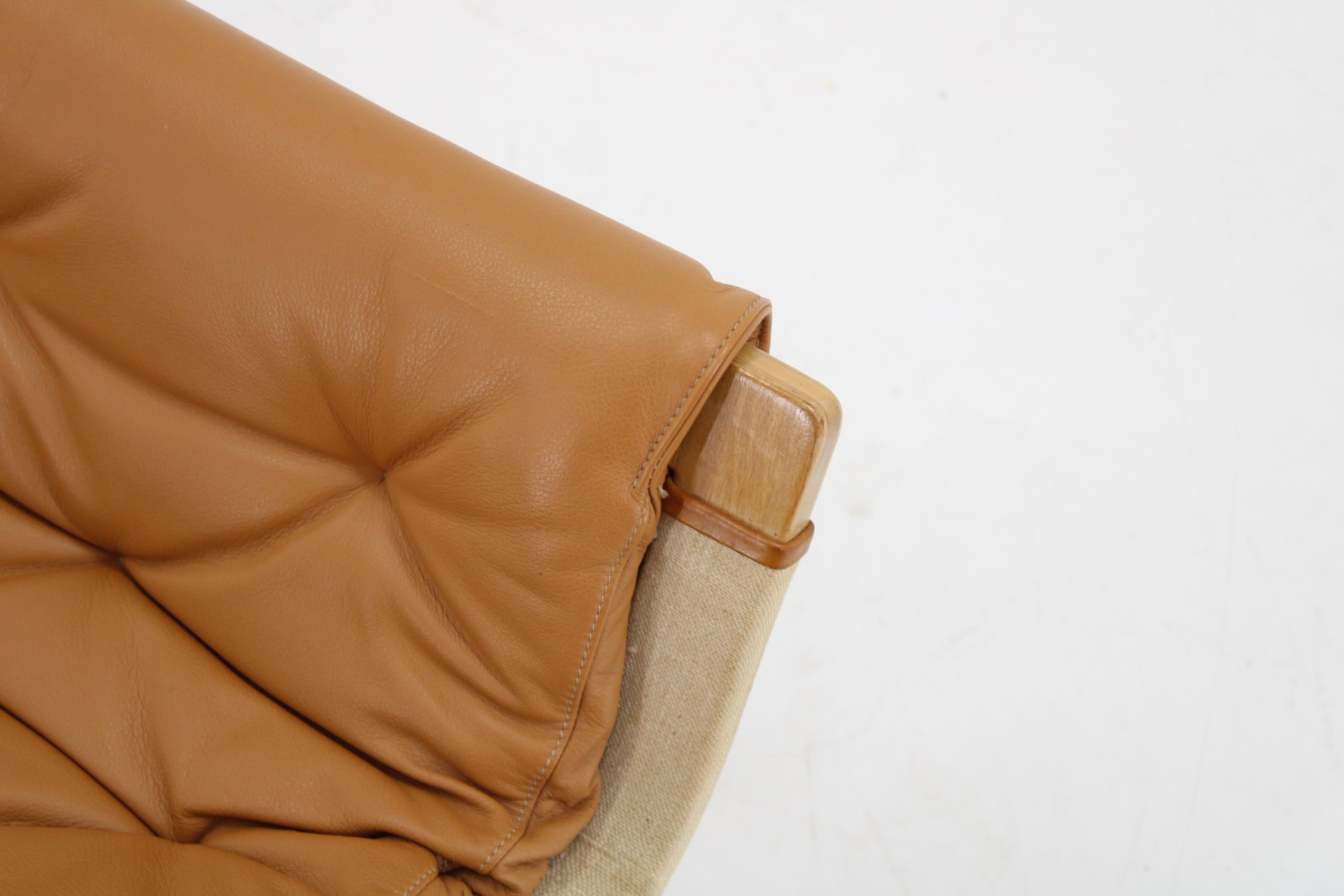 1970s Bruno Mathsson Pernilla Lounge Chair with Ottoman in Leather for DUX, Swed 14