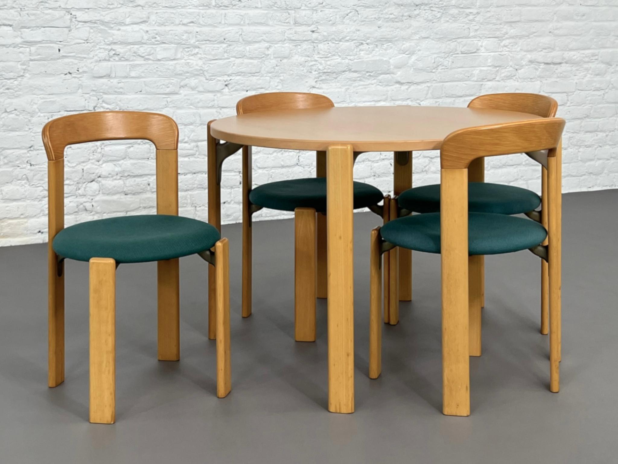 1970s Bruno Rey's Design Dining Set Table and Four Chairs Kusch&Co For Sale 9