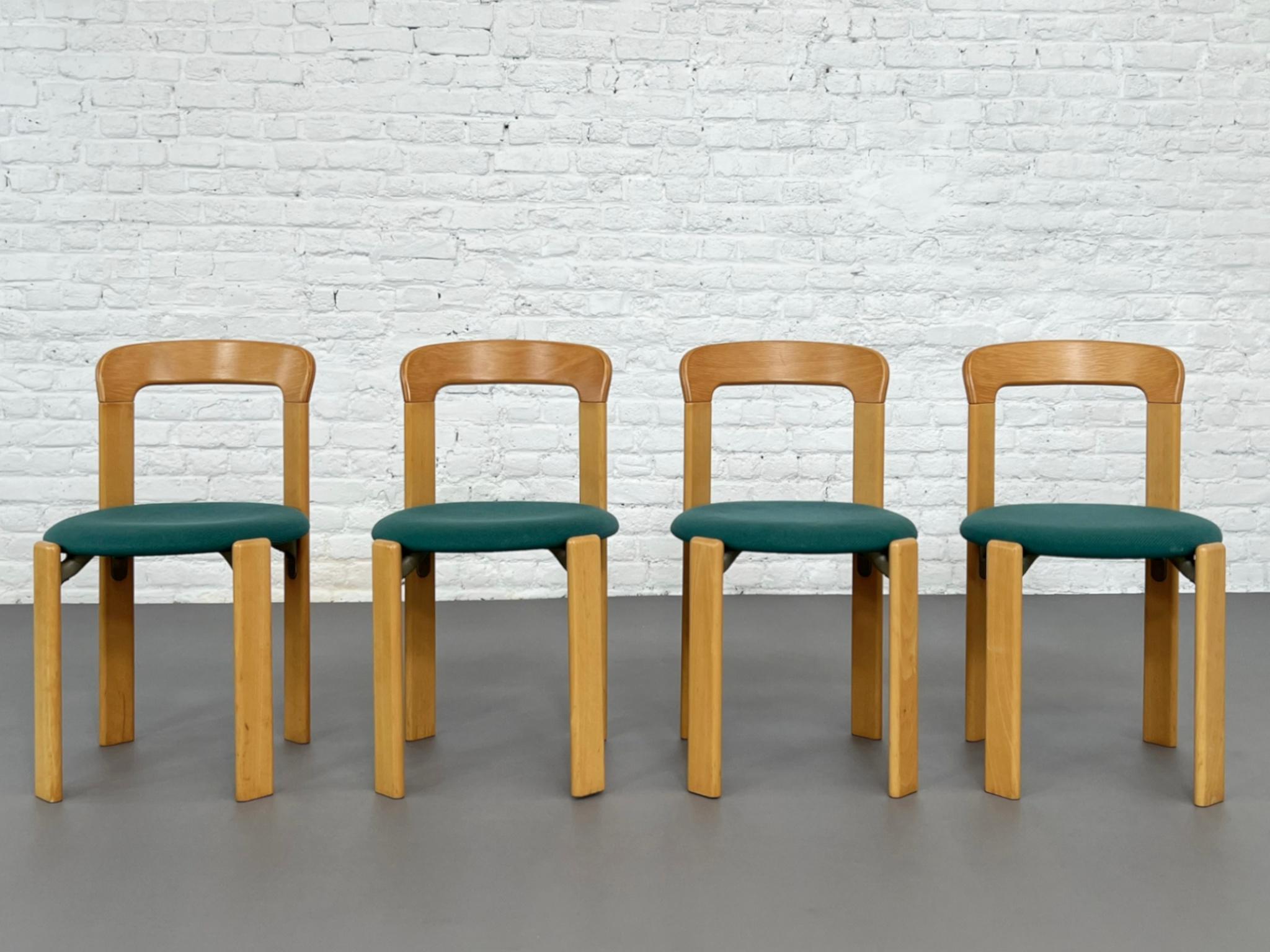 20th Century 1970s Bruno Rey's Design Dining Set Table and Four Chairs Kusch&Co For Sale