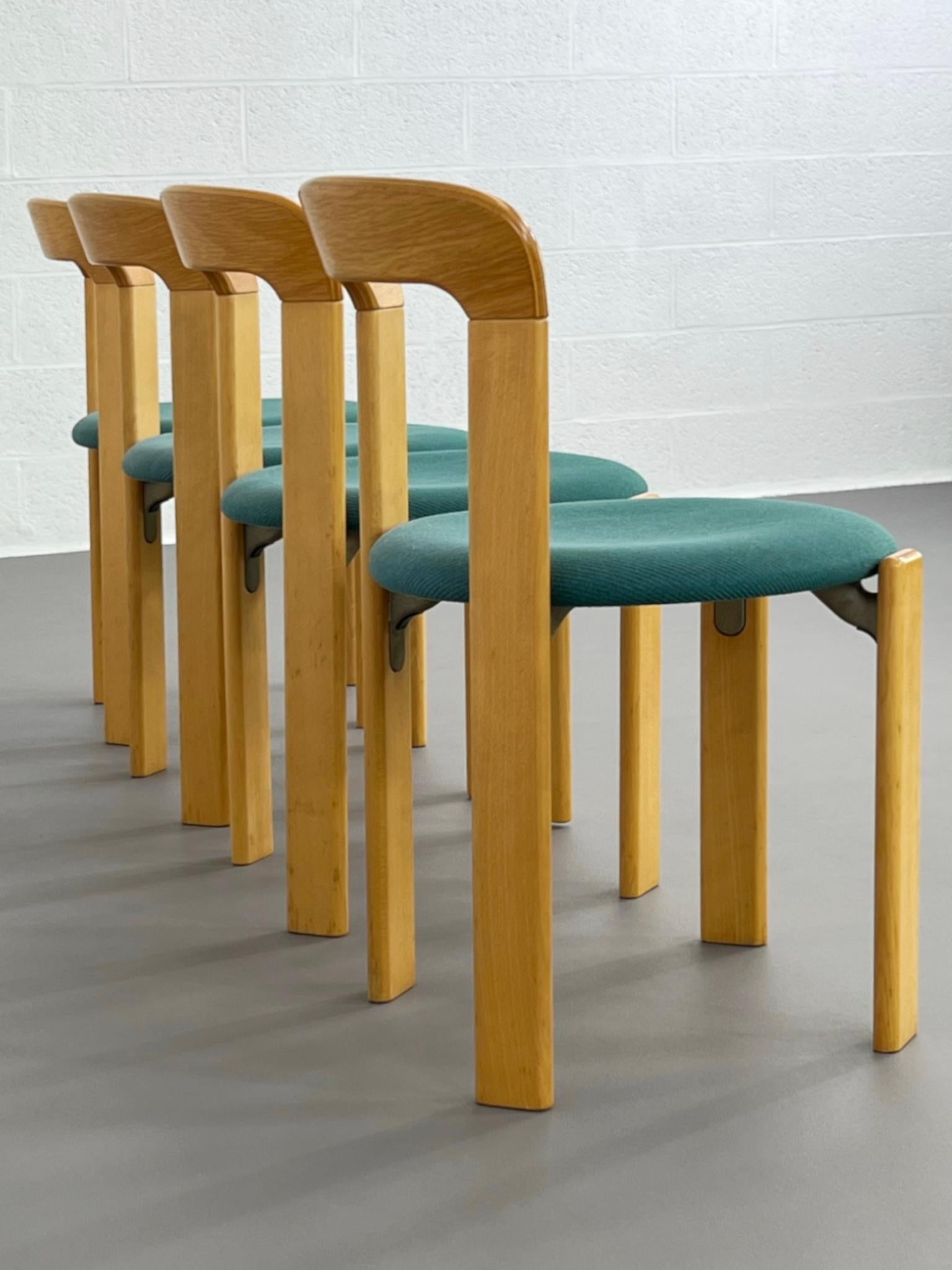 1970s Bruno Rey's Design Dining Set Table and Four Chairs Kusch&Co For Sale 1