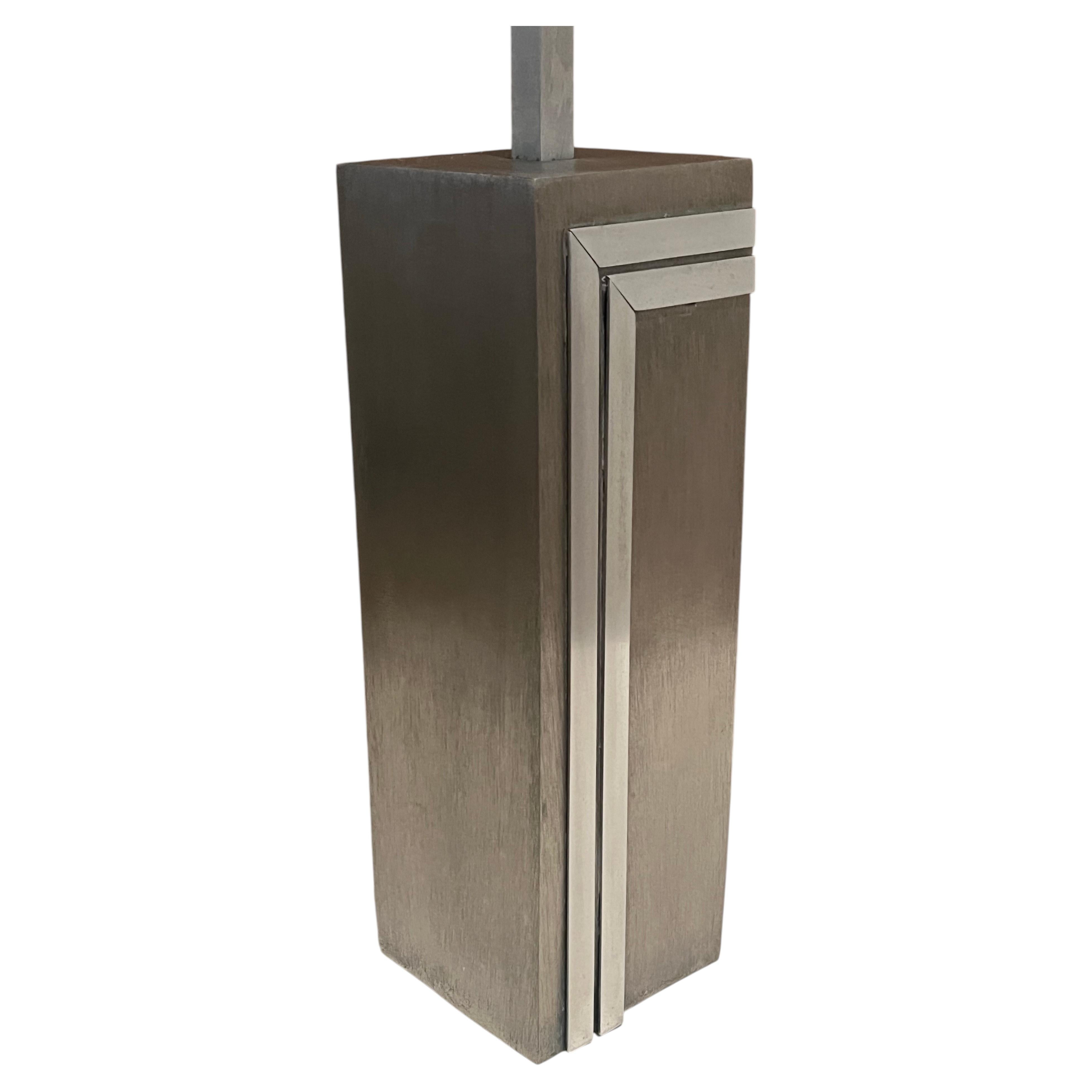 1970's Brushed Steel & Chrome rare Table Lamp by Laurel Lighting Company
