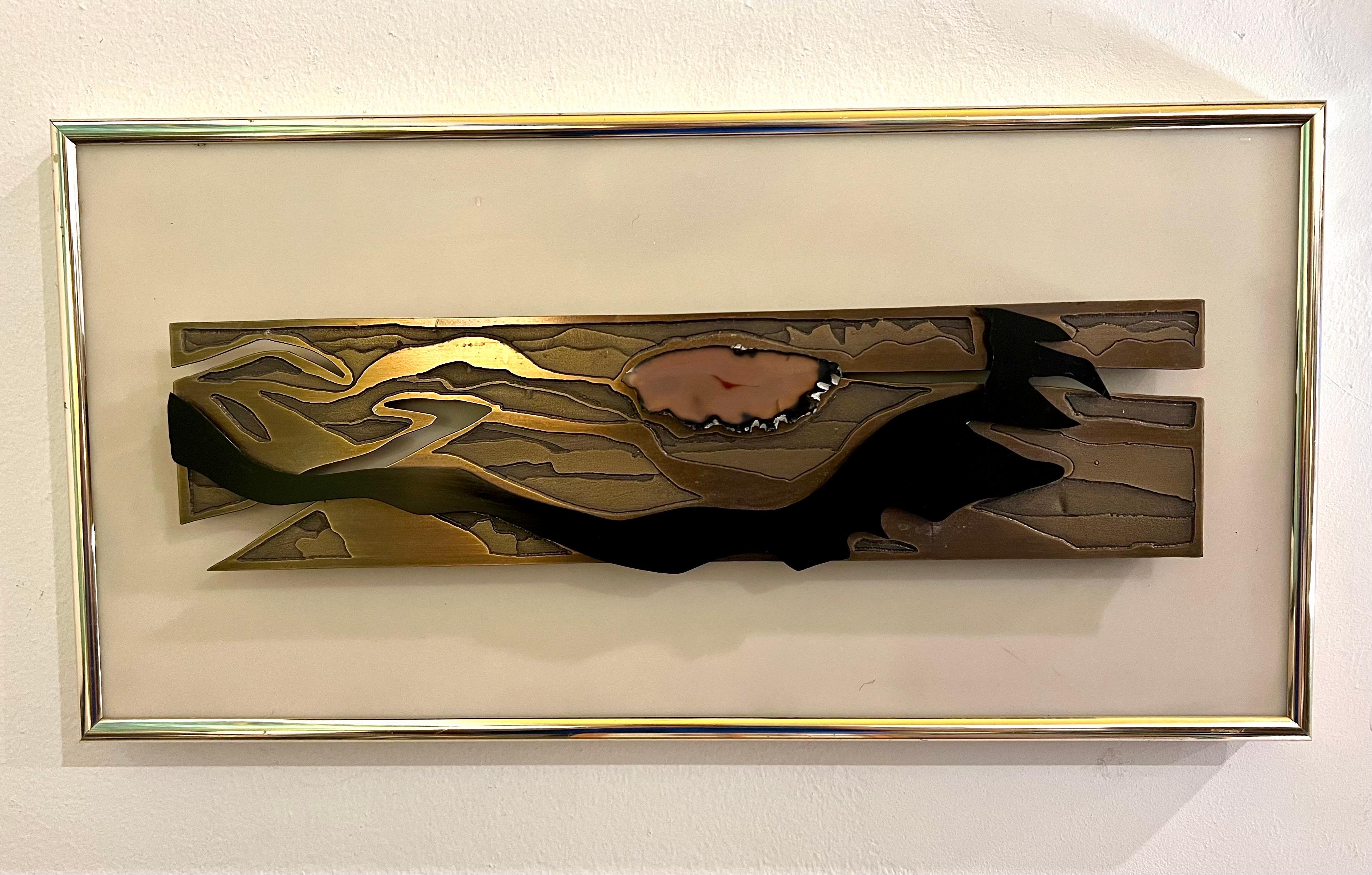 20th Century 1970's Brutalist Abstract Bronze Wall Art Signed by Stephen Michael Levinson