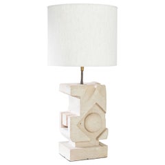 1970s Brutalist Belgian Stone Table Lamp 1970s Brutalist Belgian Stone Table Lamp