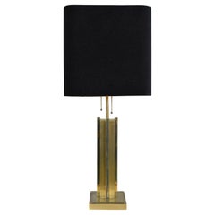 Brutalistische Tischlampe aus Messing und Gold von Belgo Chrom Willy Rizzo, Belgien, 1970er Jahre