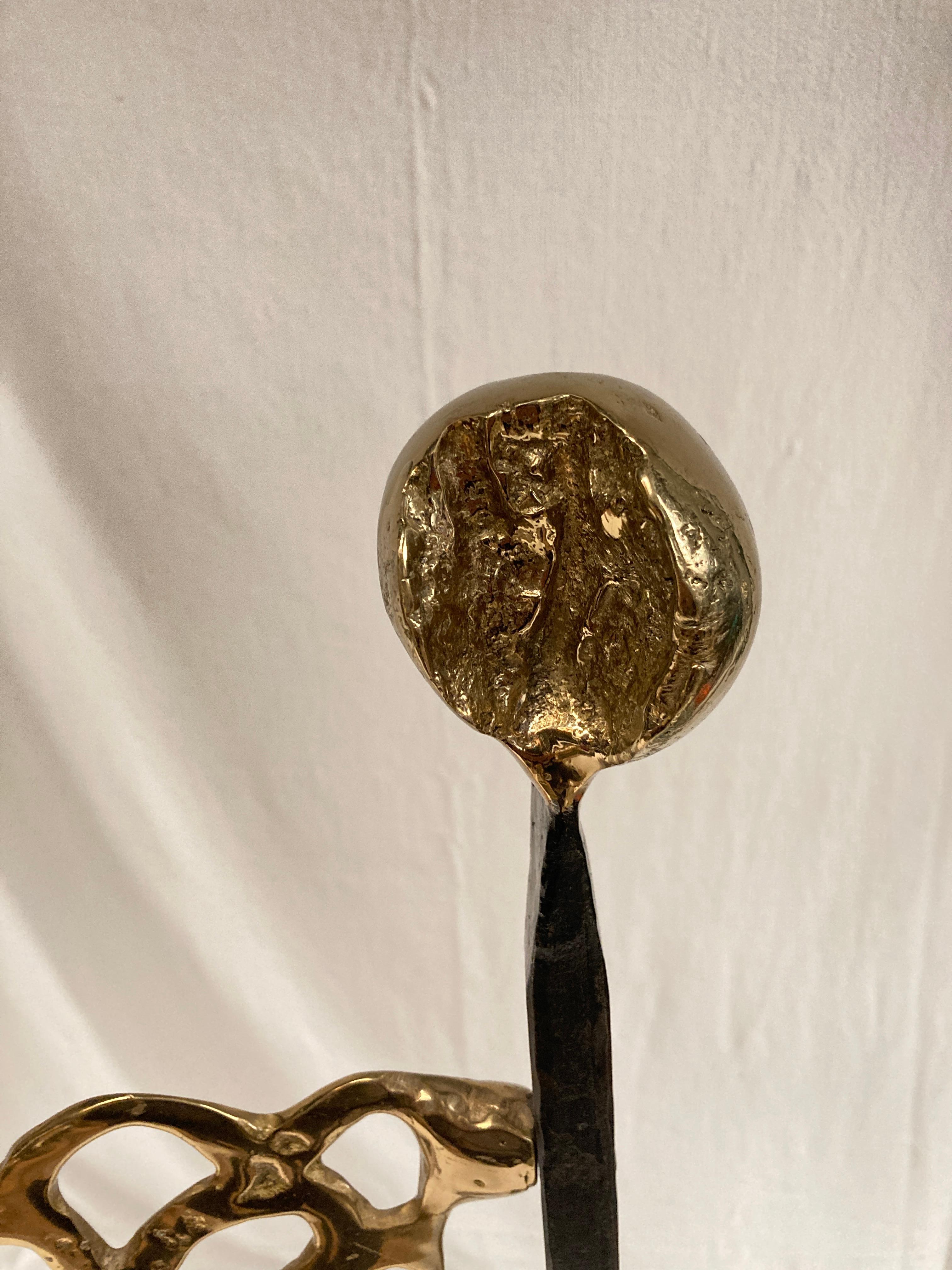 1970's Brutalist bronze fire screen by David Marshall In Good Condition In Bois-Colombes, FR
