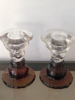 1970s Brutalist Candlesticks by Pertti Santalahti for Humppila, Finland