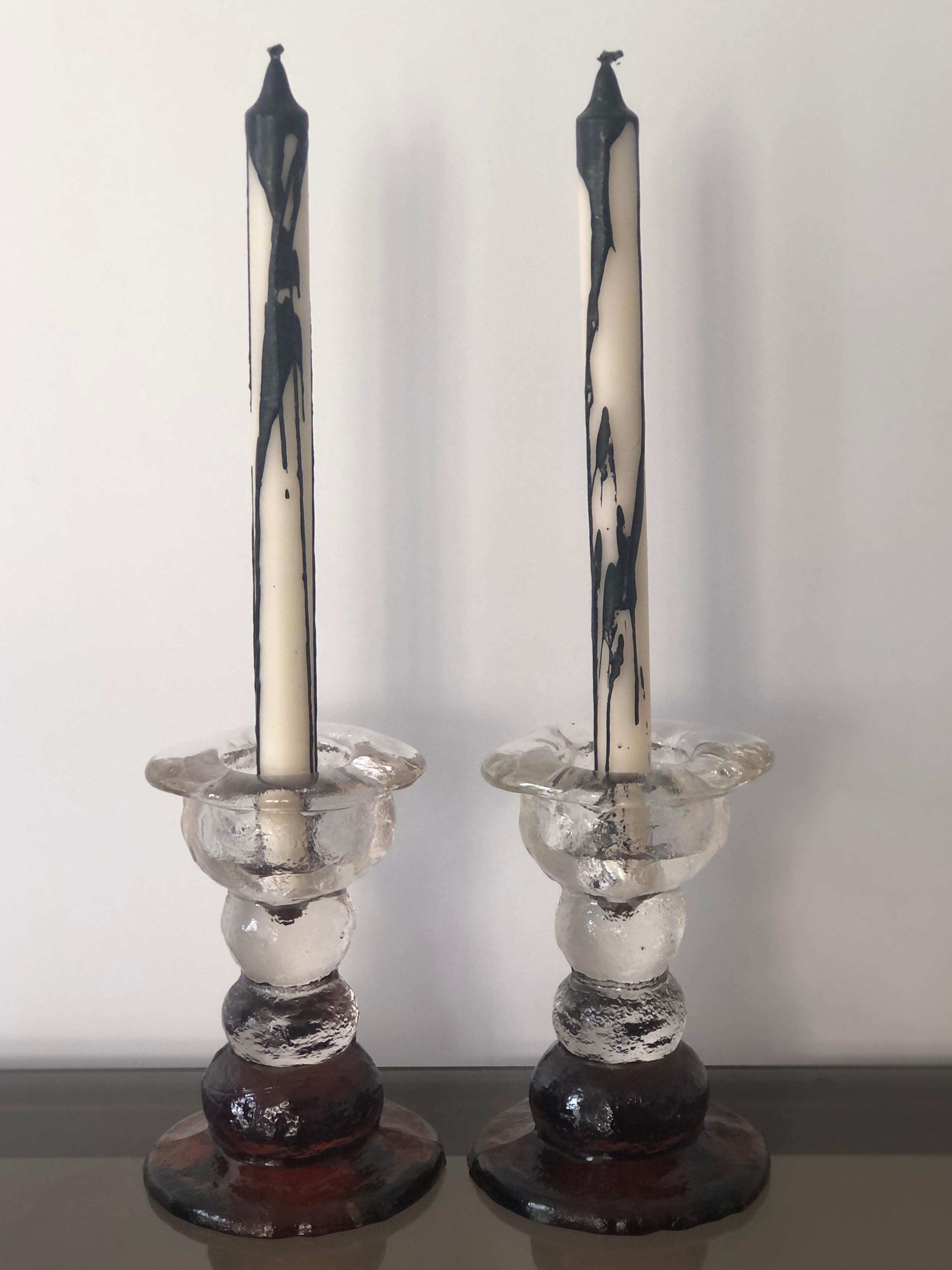 1970s Brutalist Candlesticks by Pertti Santalahti for Humppila, Finland In Good Condition In Tystberga, SE