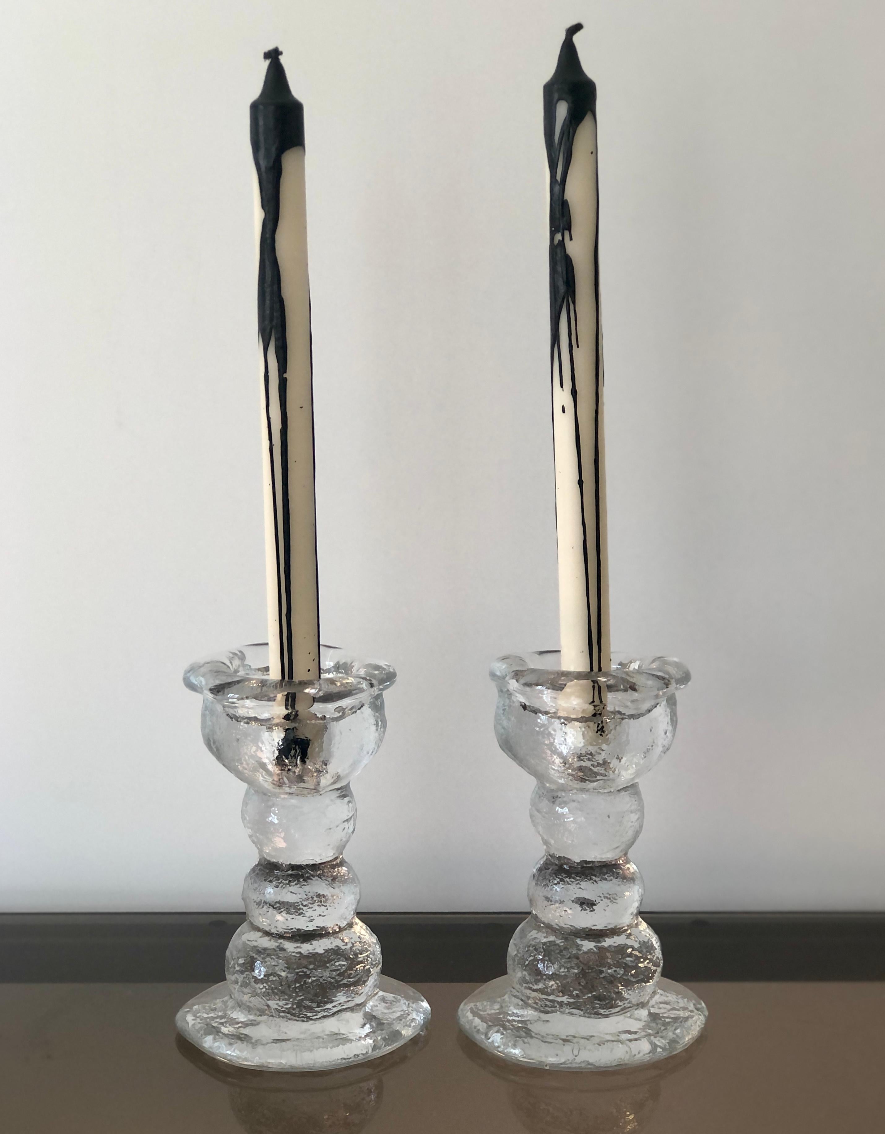 Molded 1970s Brutalist Candlesticks by Pertti Santalahti for Humppila, Finland For Sale
