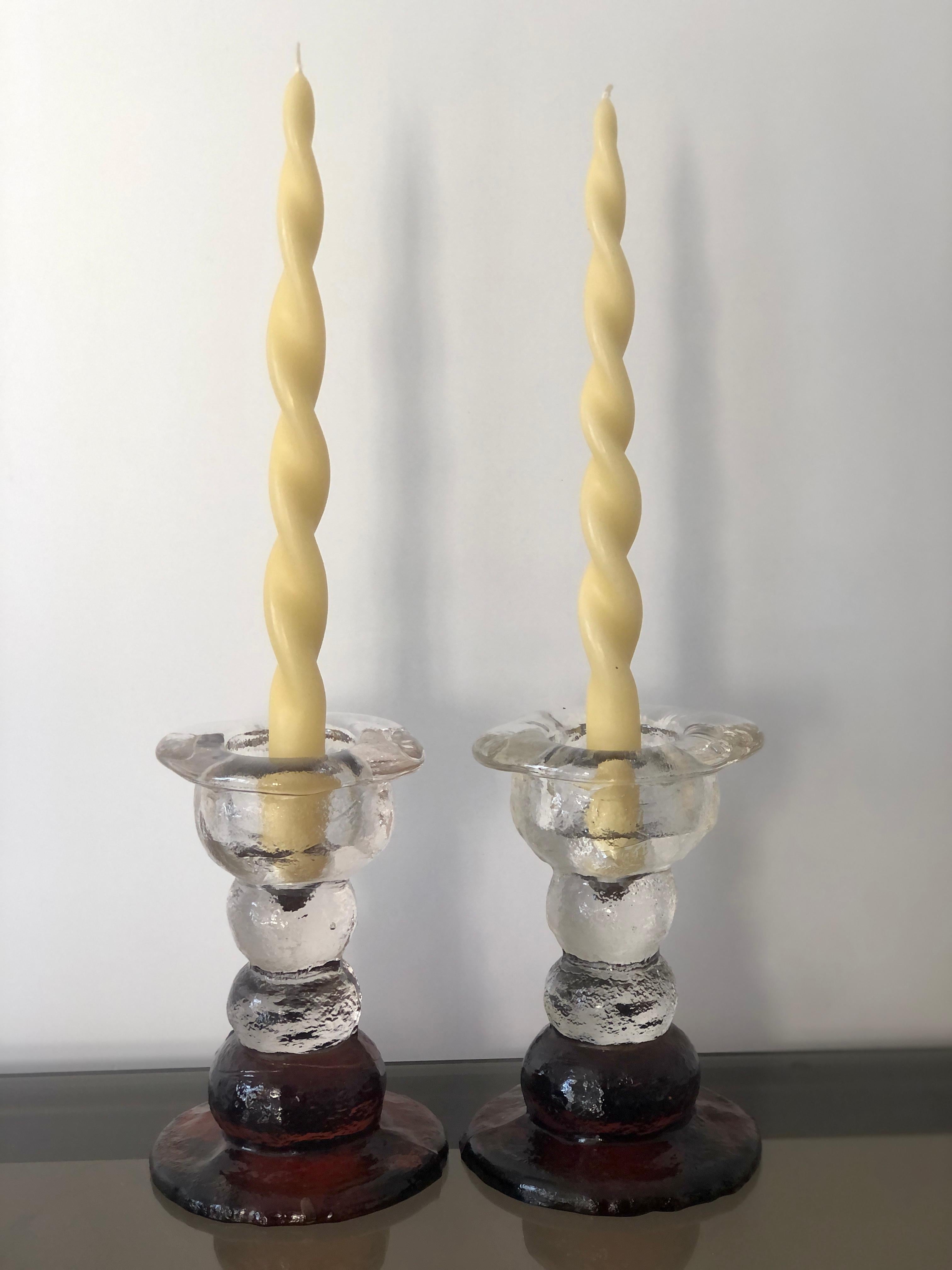 Molded 1970s Brutalist Candlesticks by Pertti Santalahti for Humppila, Finland For Sale
