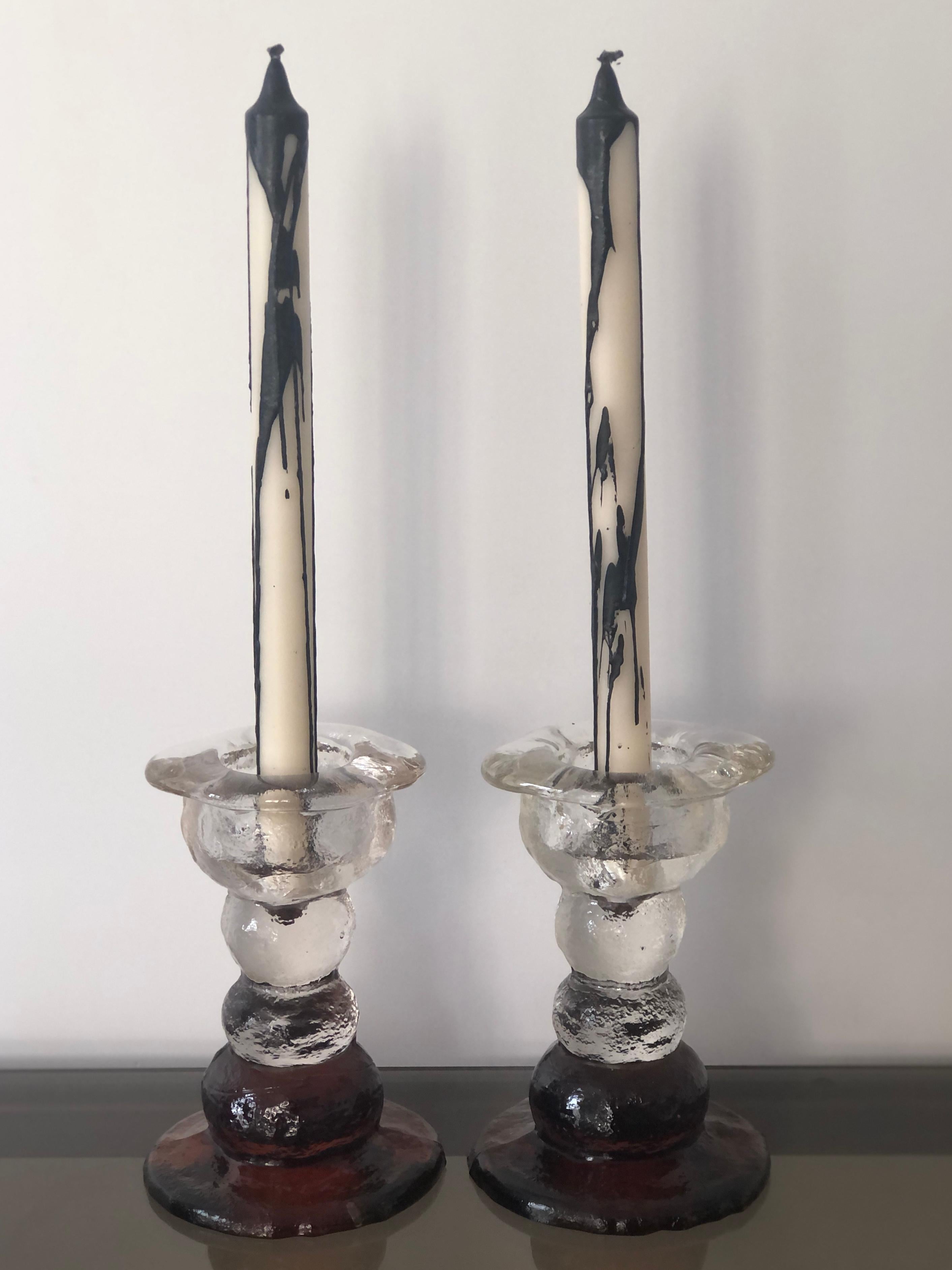 1970s Brutalist Candlesticks by Pertti Santalahti for Humppila, Finland In Good Condition For Sale In Tystberga, SE