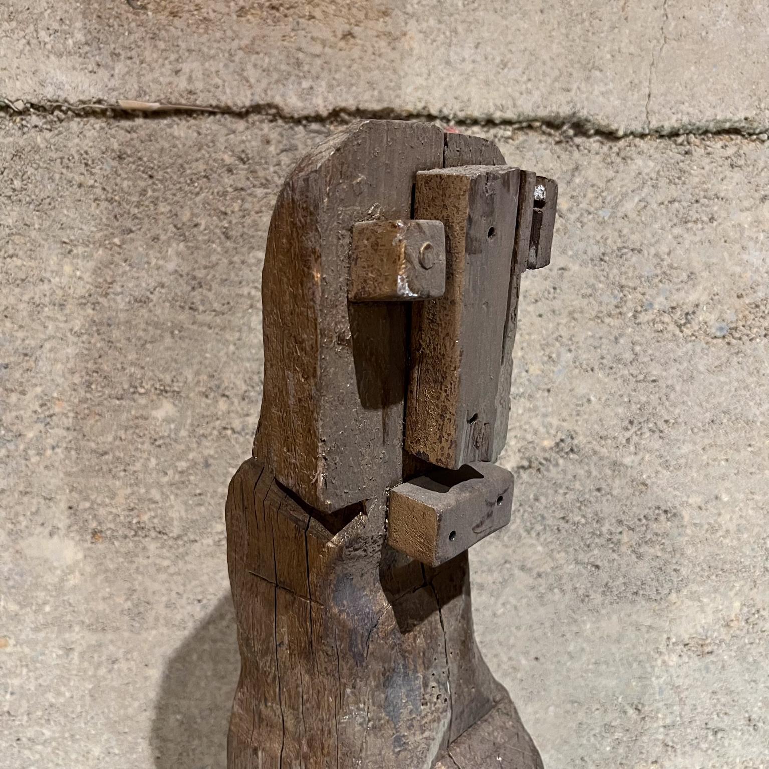 1970s Brutalist Carved Wood Sculpture In Good Condition For Sale In Chula Vista, CA
